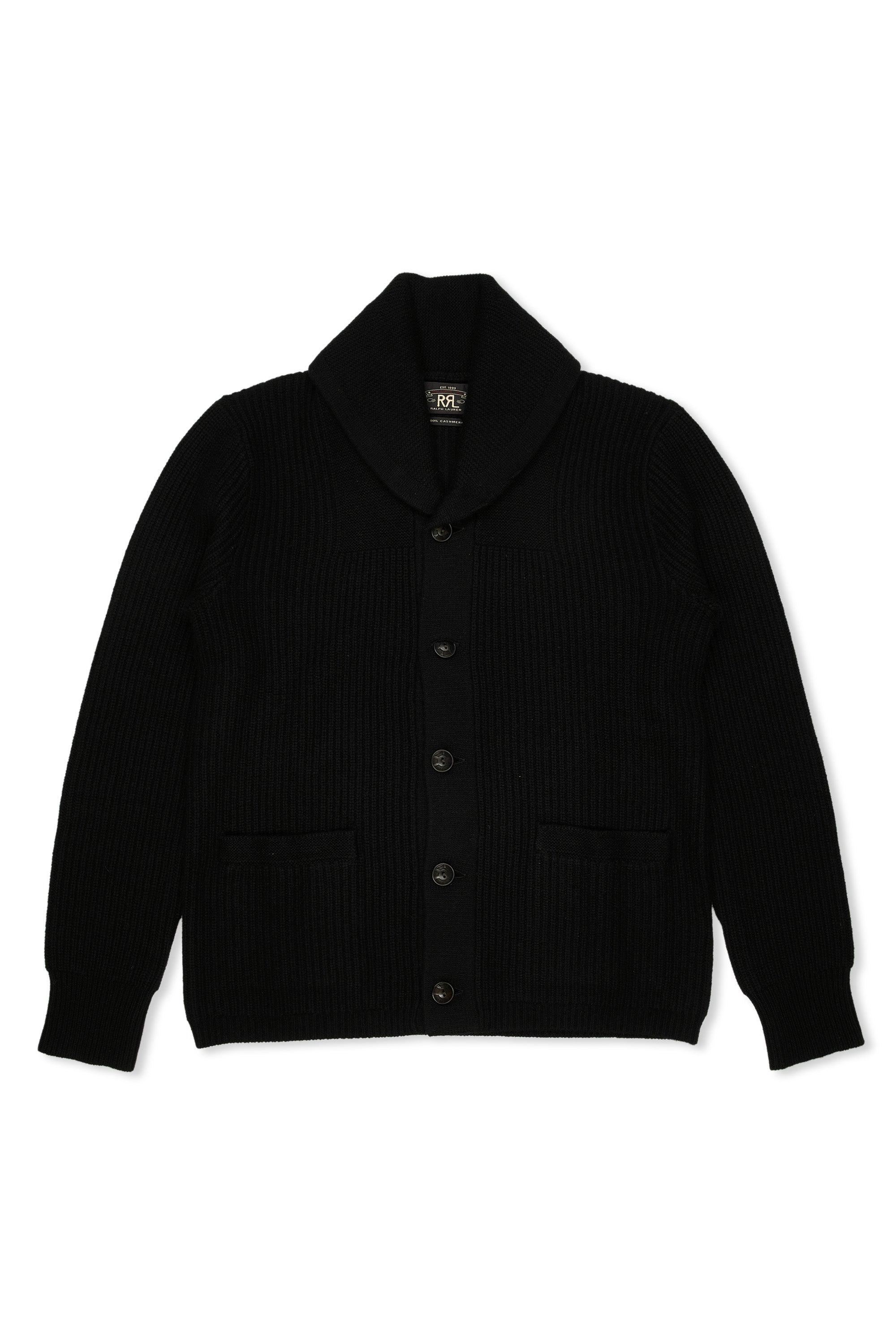 Ralph Lauren RRL Black Cashmere Shawl Collar Cardigan