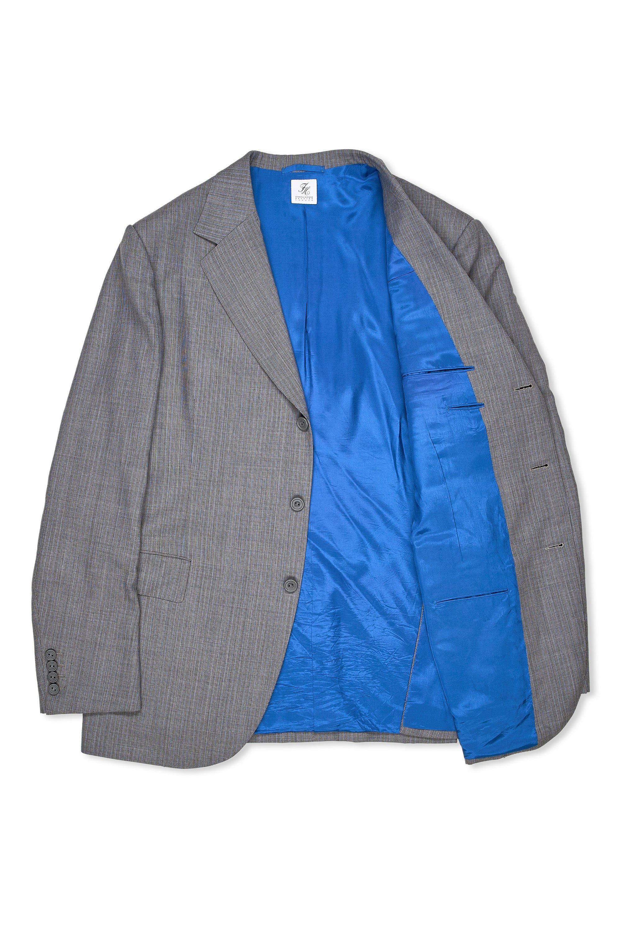 Fumiya Hirano Grey with Blue Pinstripe Wool Suit Bespoke