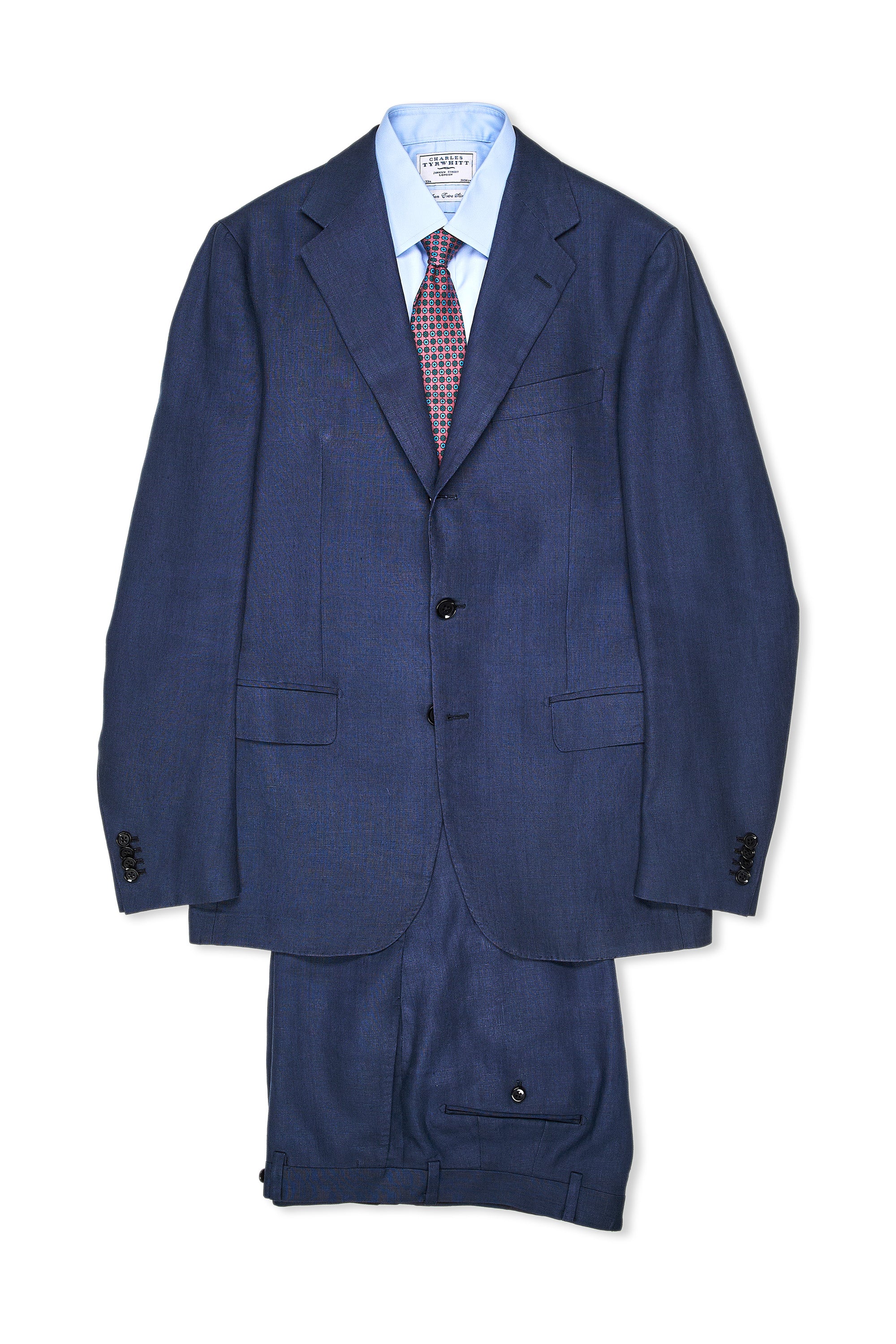 The Armoury by Ring Jacket Model 3A Blue Linen Suit