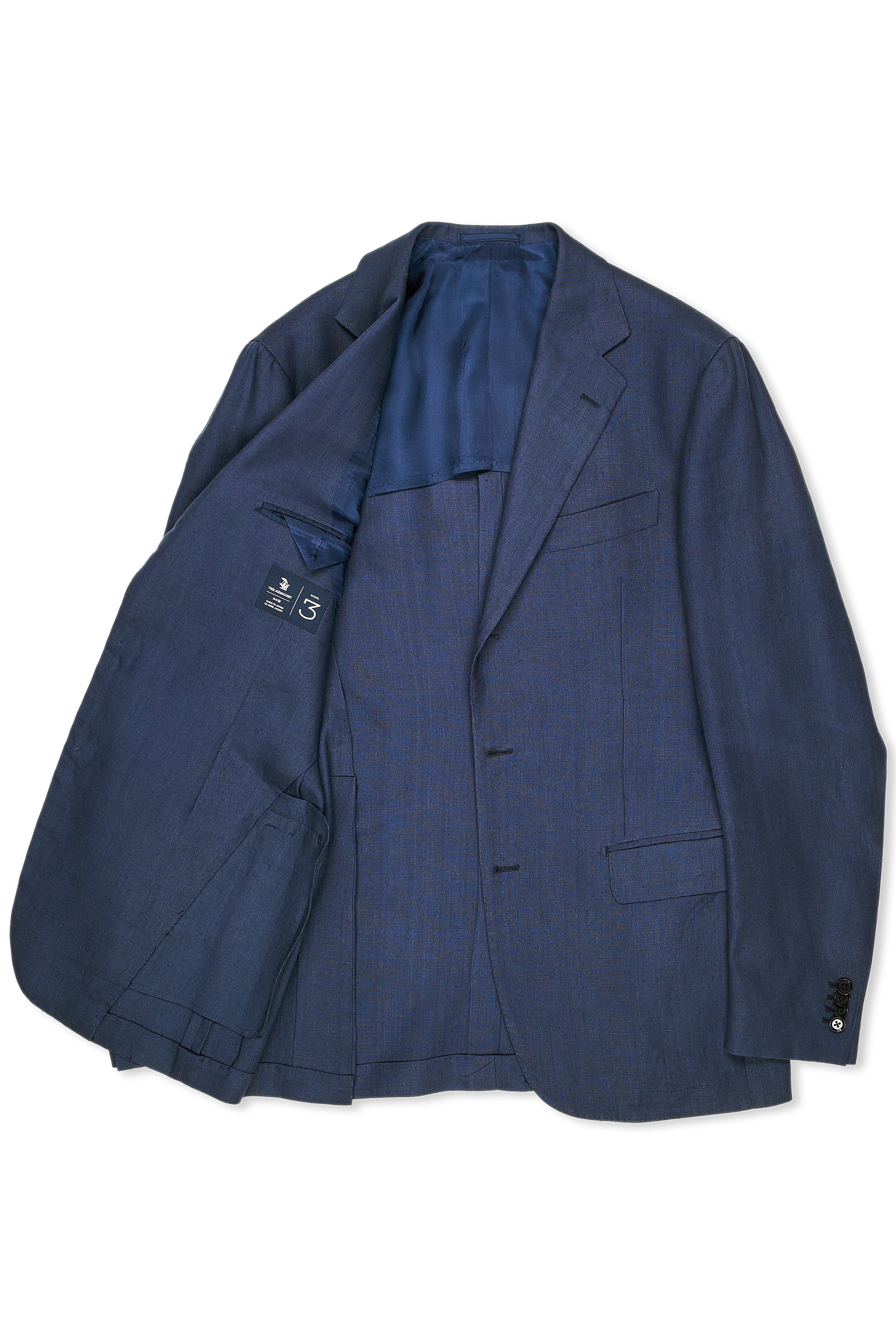 The Armoury by Ring Jacket Model 3A Blue Linen Suit