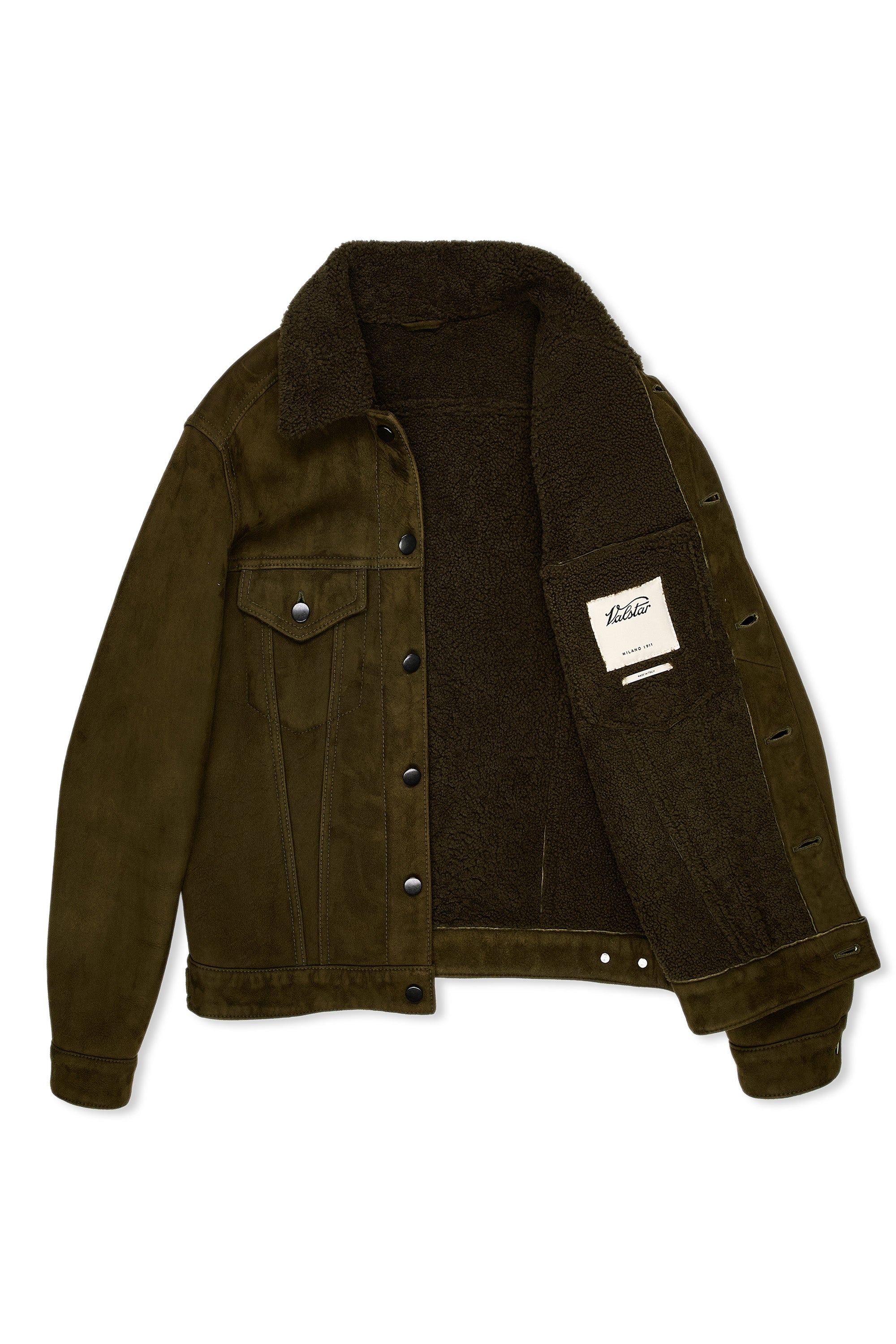 Valstar Army Green Lamb Suede Jacket