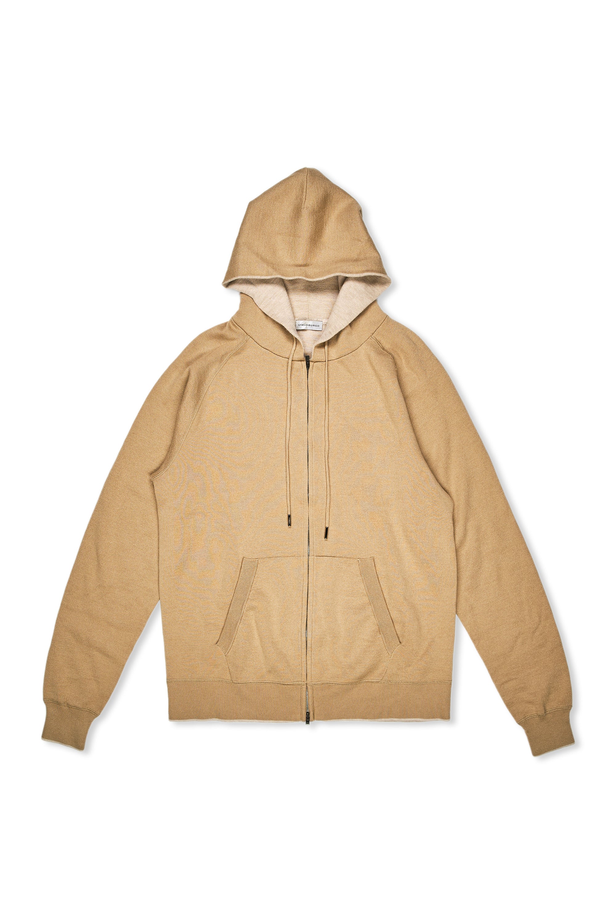 Strasburgo Beige Silk/Wool/Cashmere Zip Hooded Cardigan