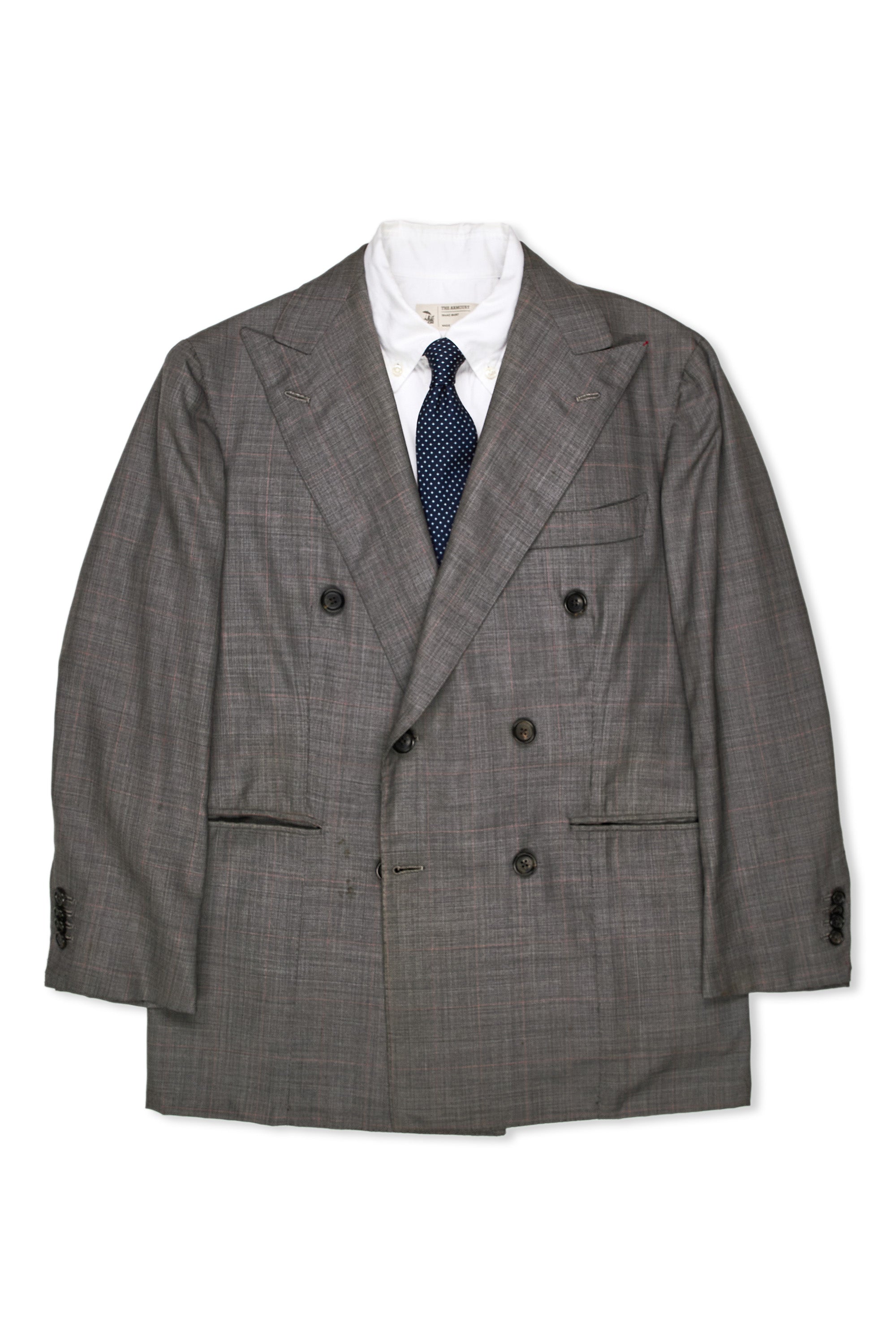 Dalcuore Grey with Red Check Wool DB Sport Coat
