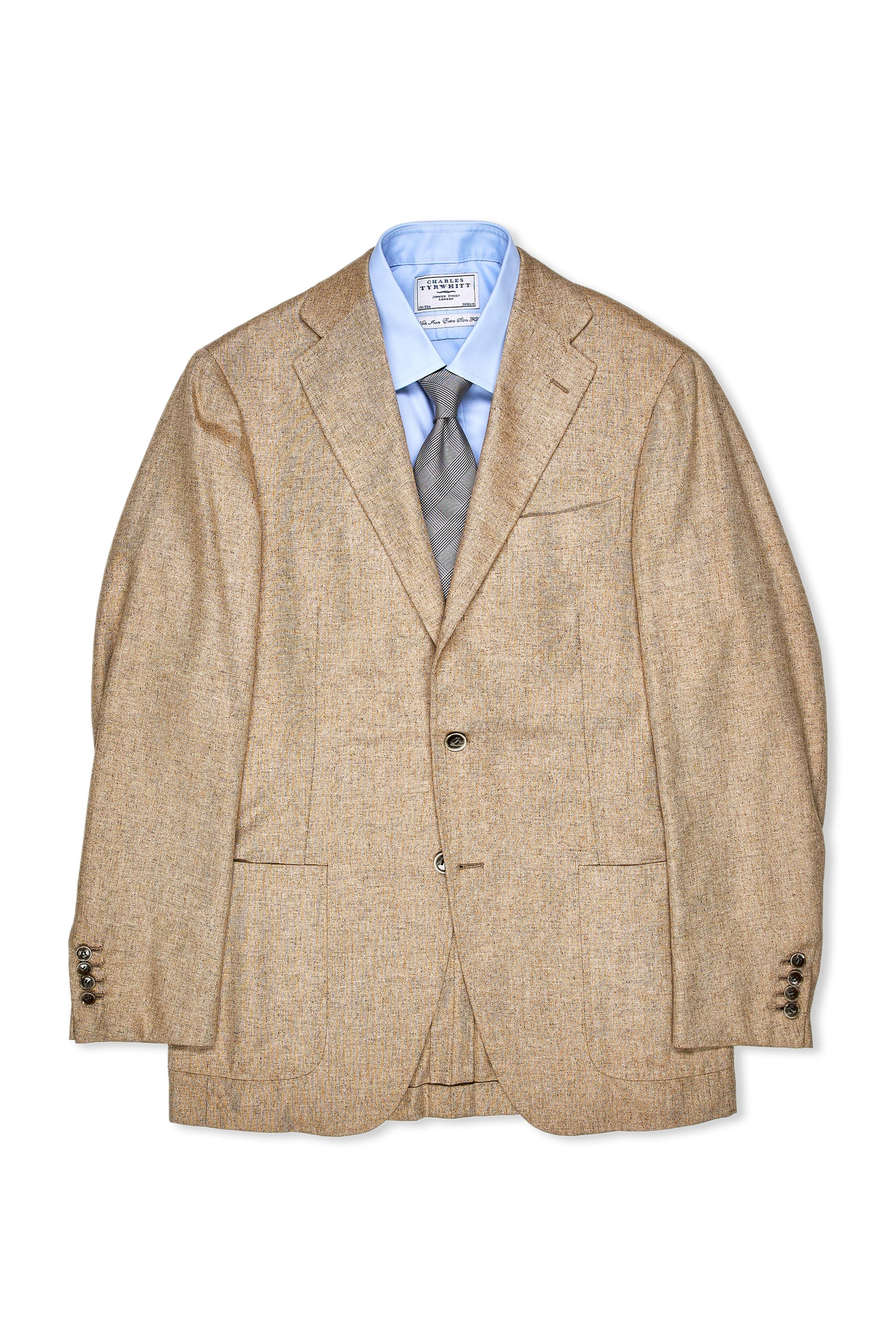 Ring Jacket Beige Silk Sport Coat