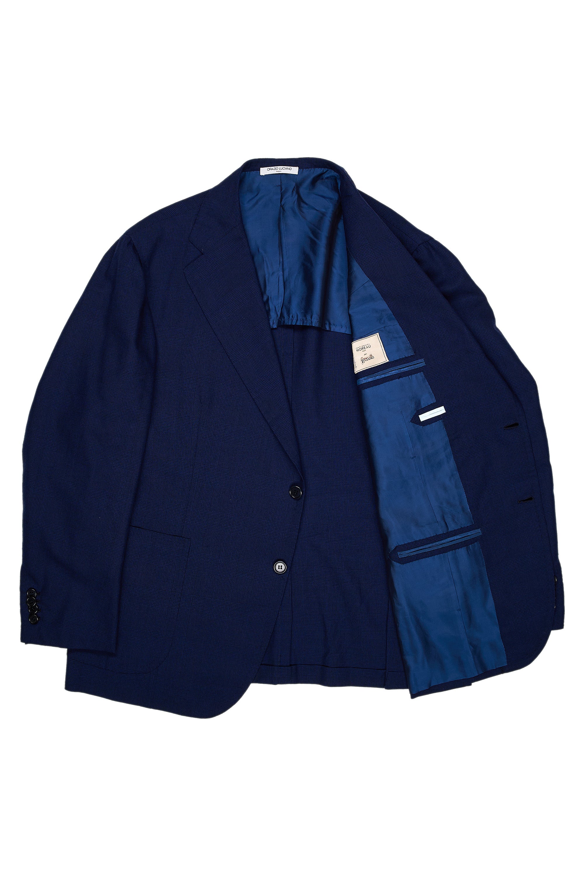 Orazio Luciano Navy/Black Check Wool Suit
