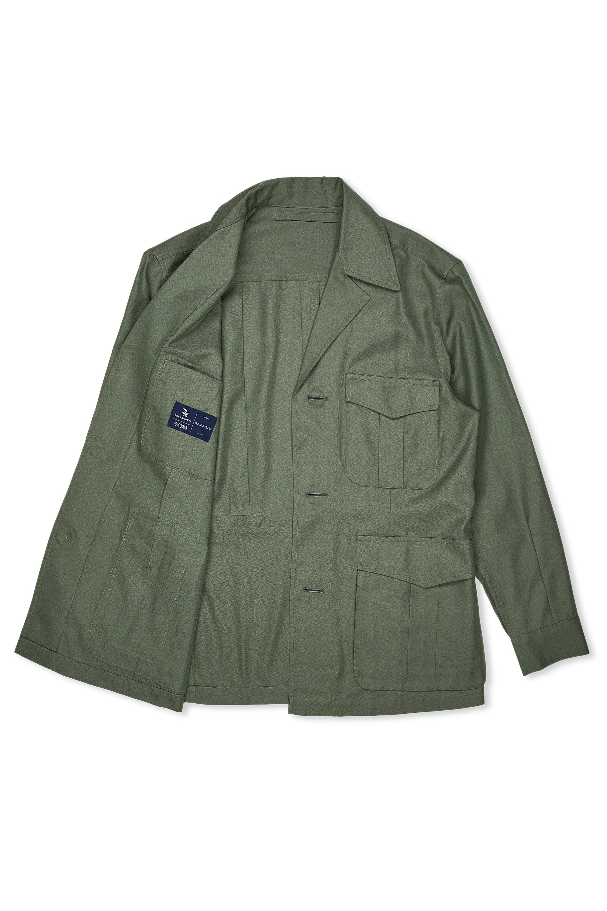 The Armoury Green Kimono Silk Safari Jacket II *sample*