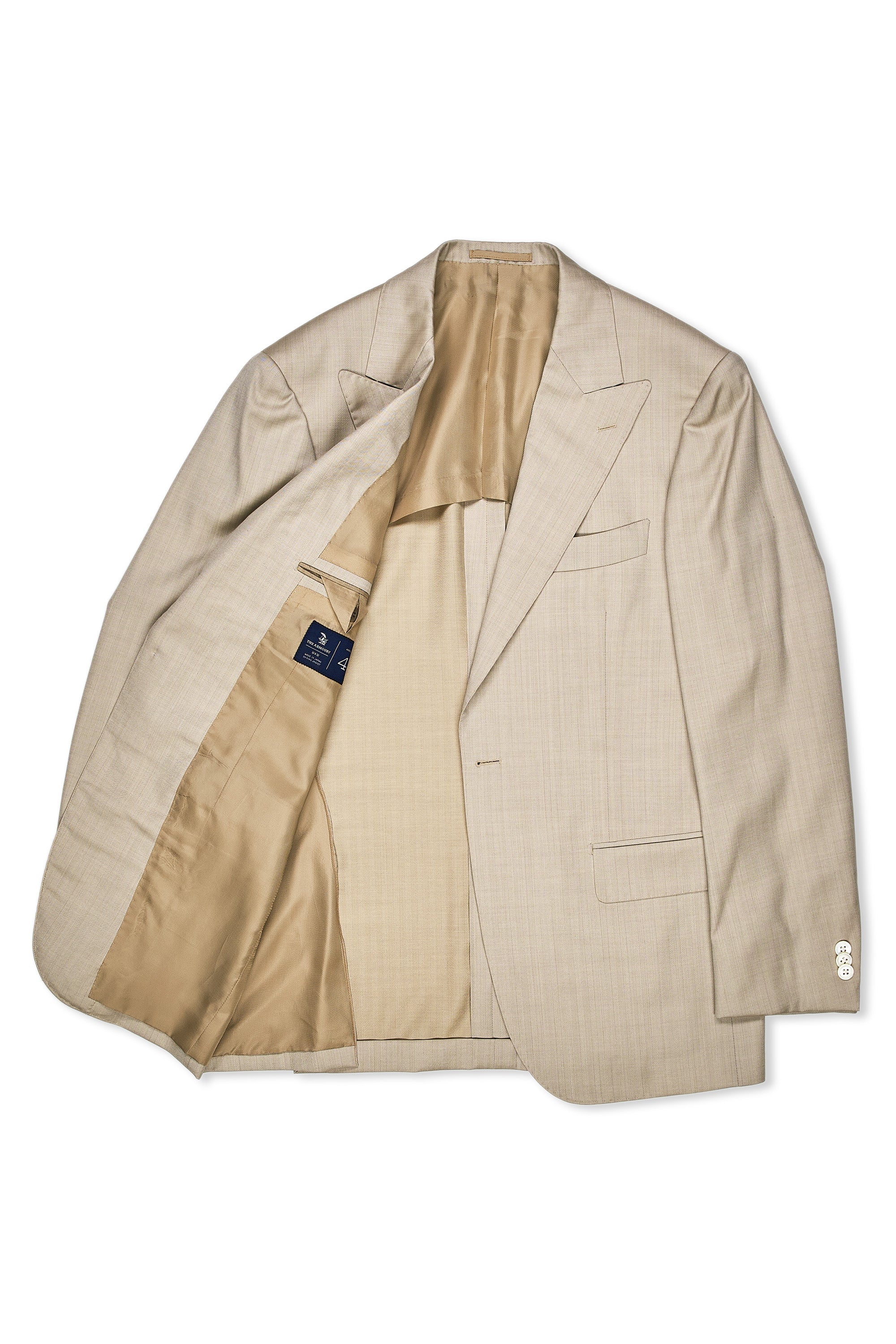 The Armoury by Ring Jacket Model 4 Beige Herringbone Wool/Silk Suit MTM