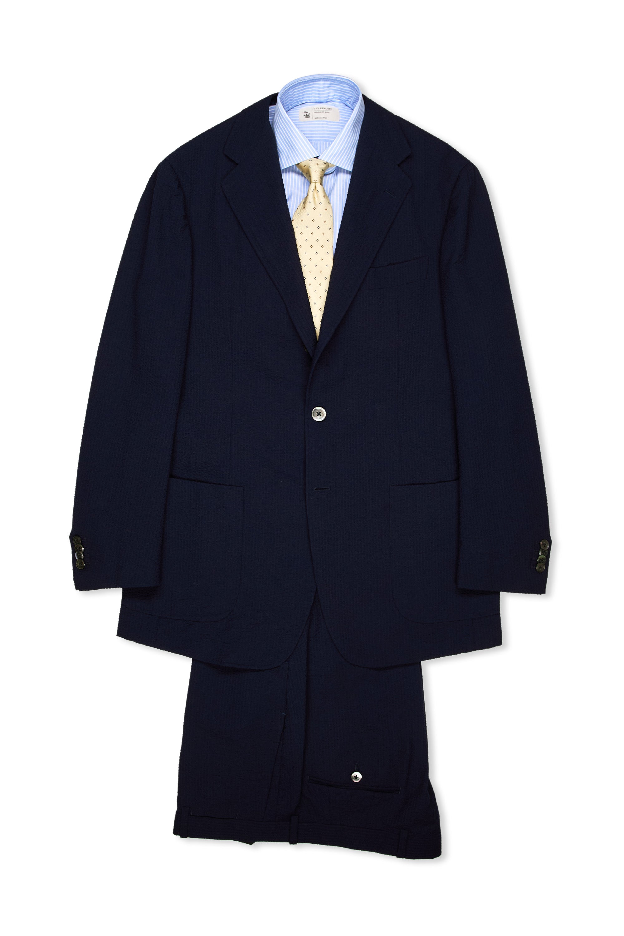 The Armoury by Ring Jacket Model 3 Navy Wool/Silk Seersucker Suit