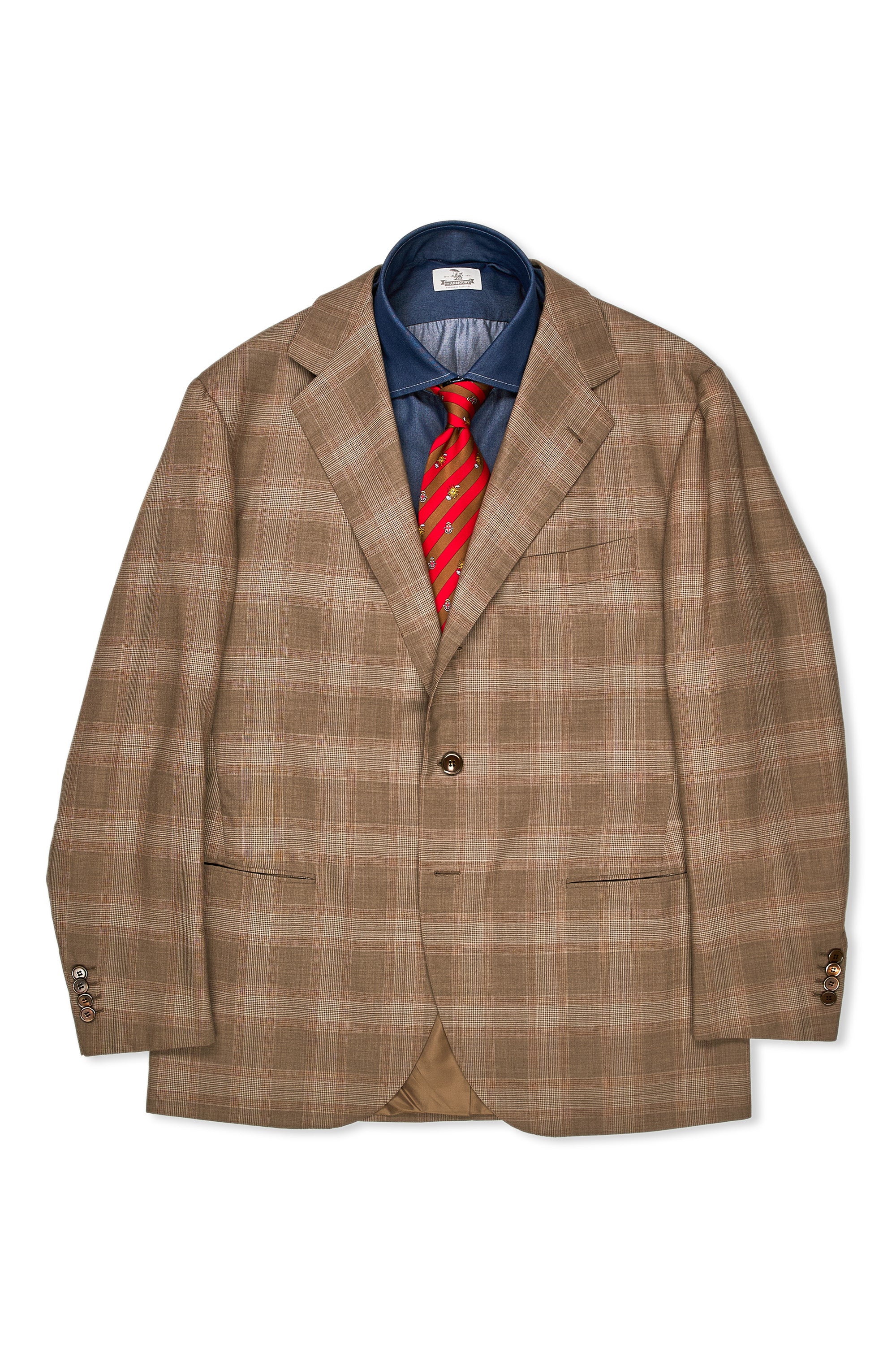 Liverano & Liverano Brown/Orange Check Wool Sport Coat Bespoke
