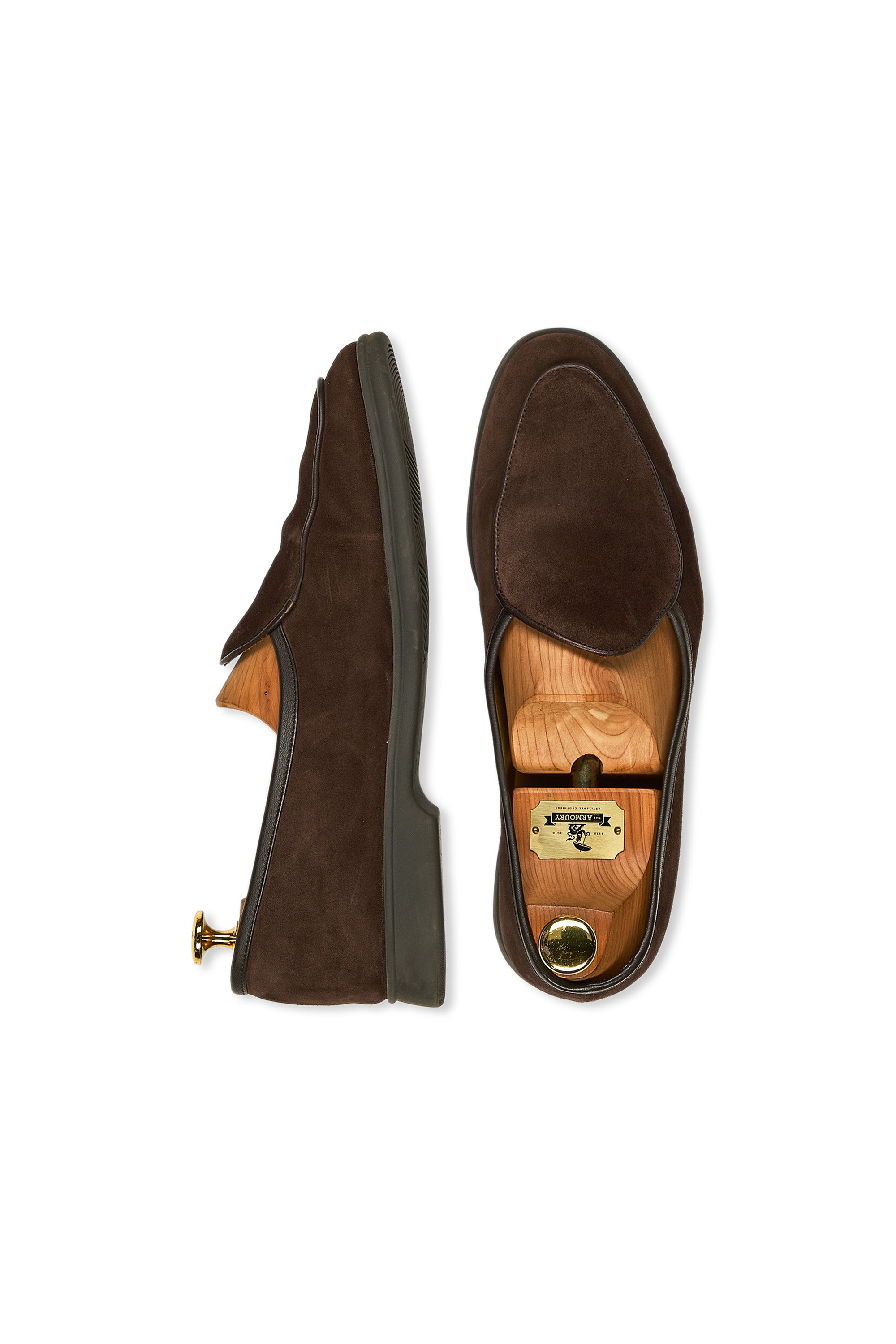 Baudoin & Lange Dark Brown Suede Loafers