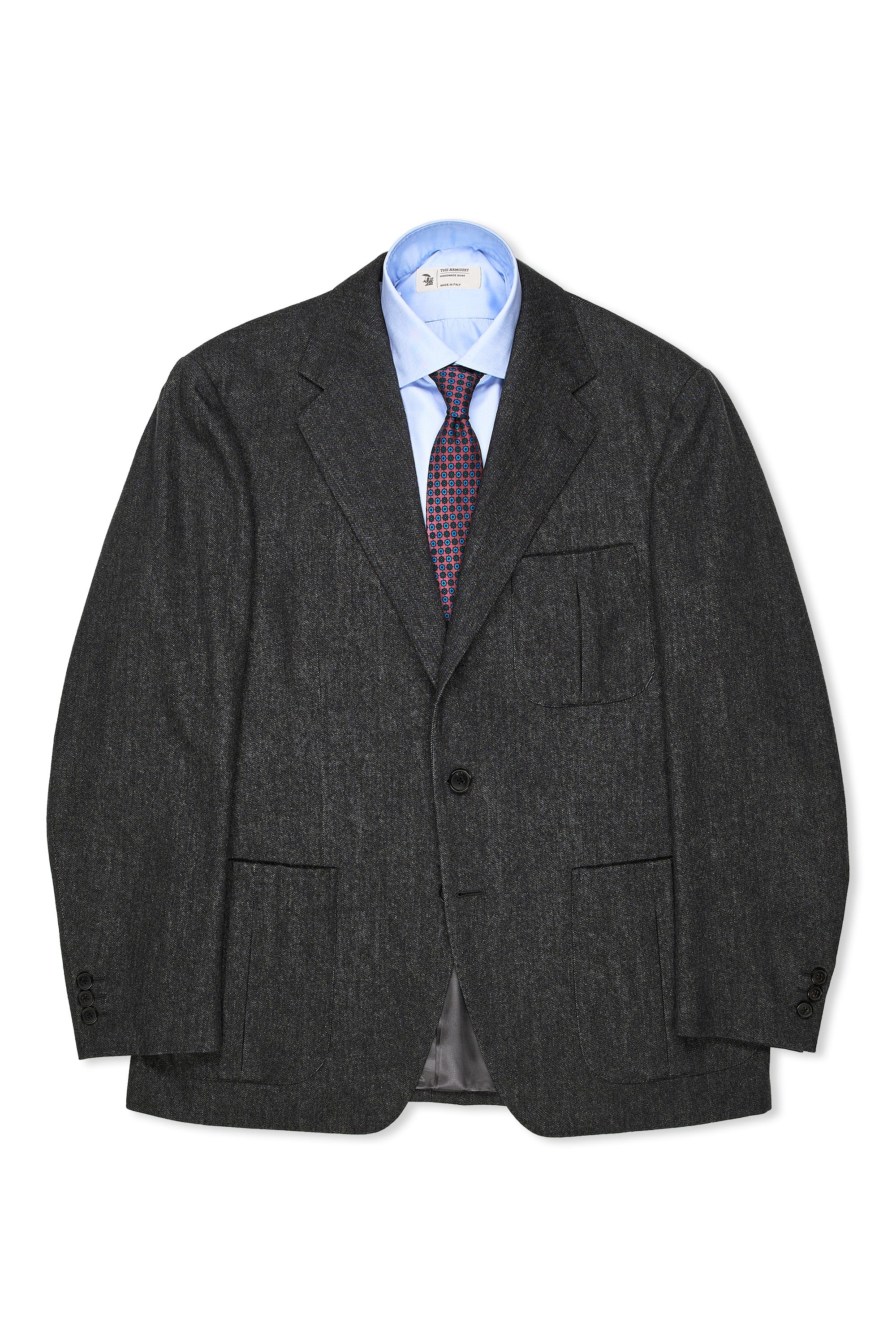 WW Chan Grey Super 150's Denim Wool Sport Coat Bespoke