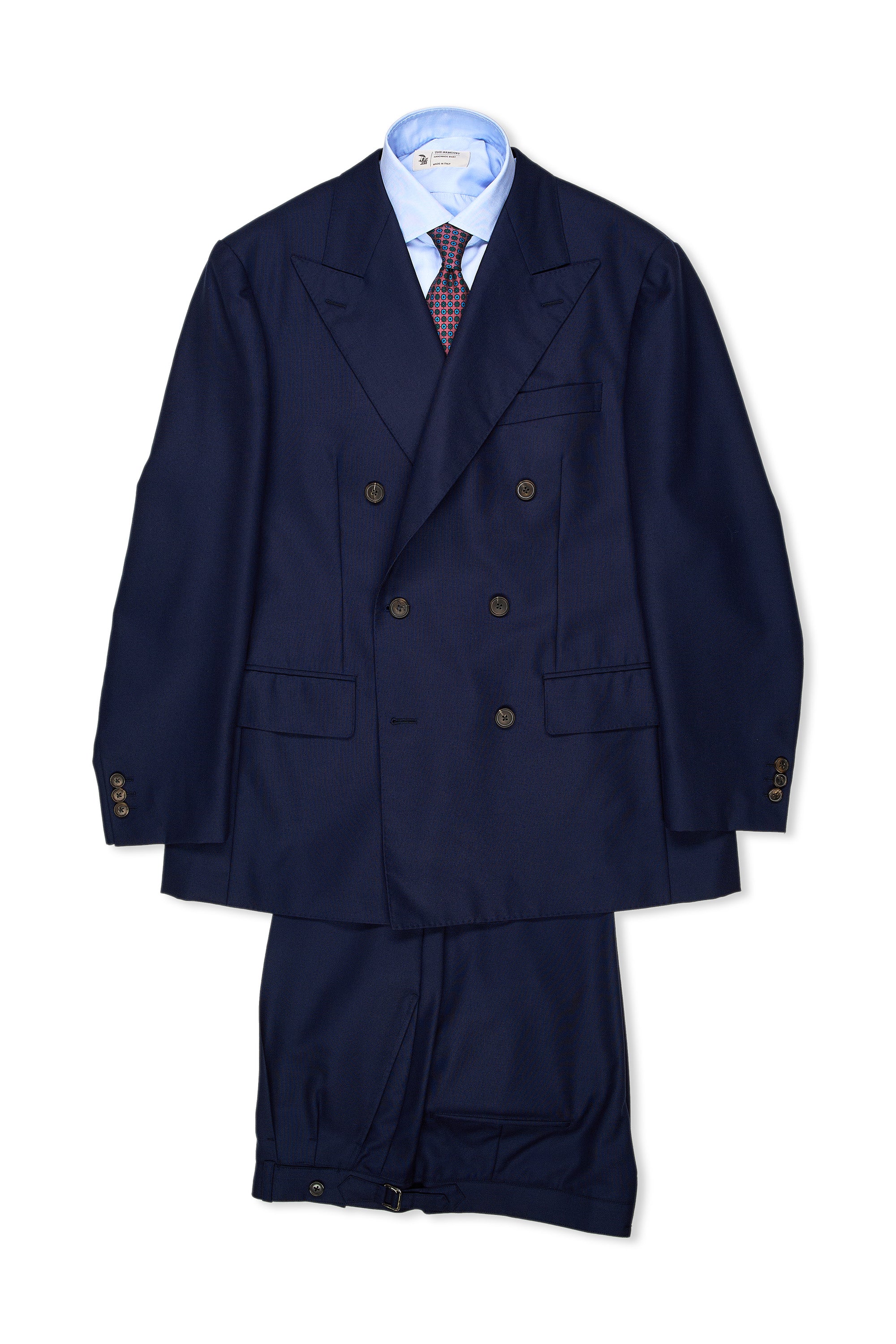 WW Chan Navy Wool DB Suit Bespoke