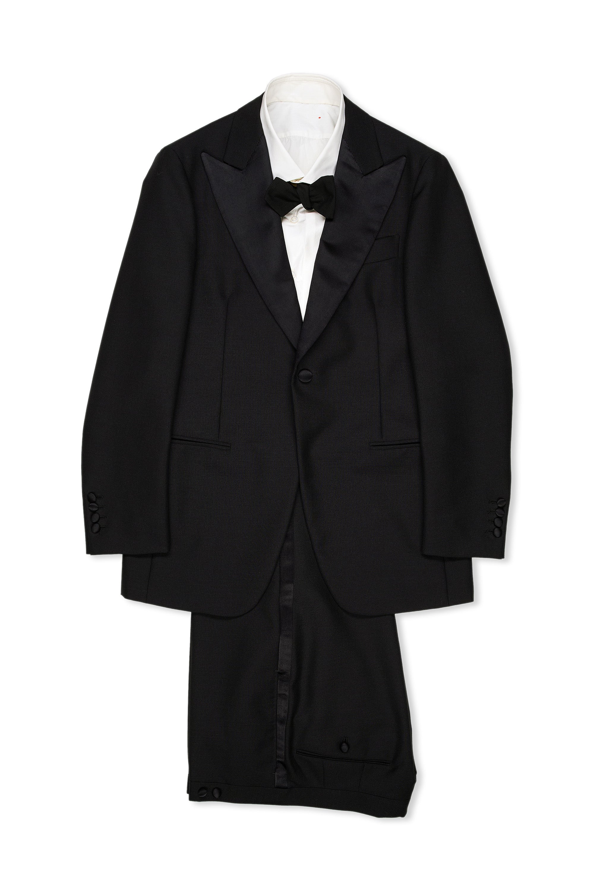 Ring Jacket Black Wool/Mohair Peak Lapel Tuxedo