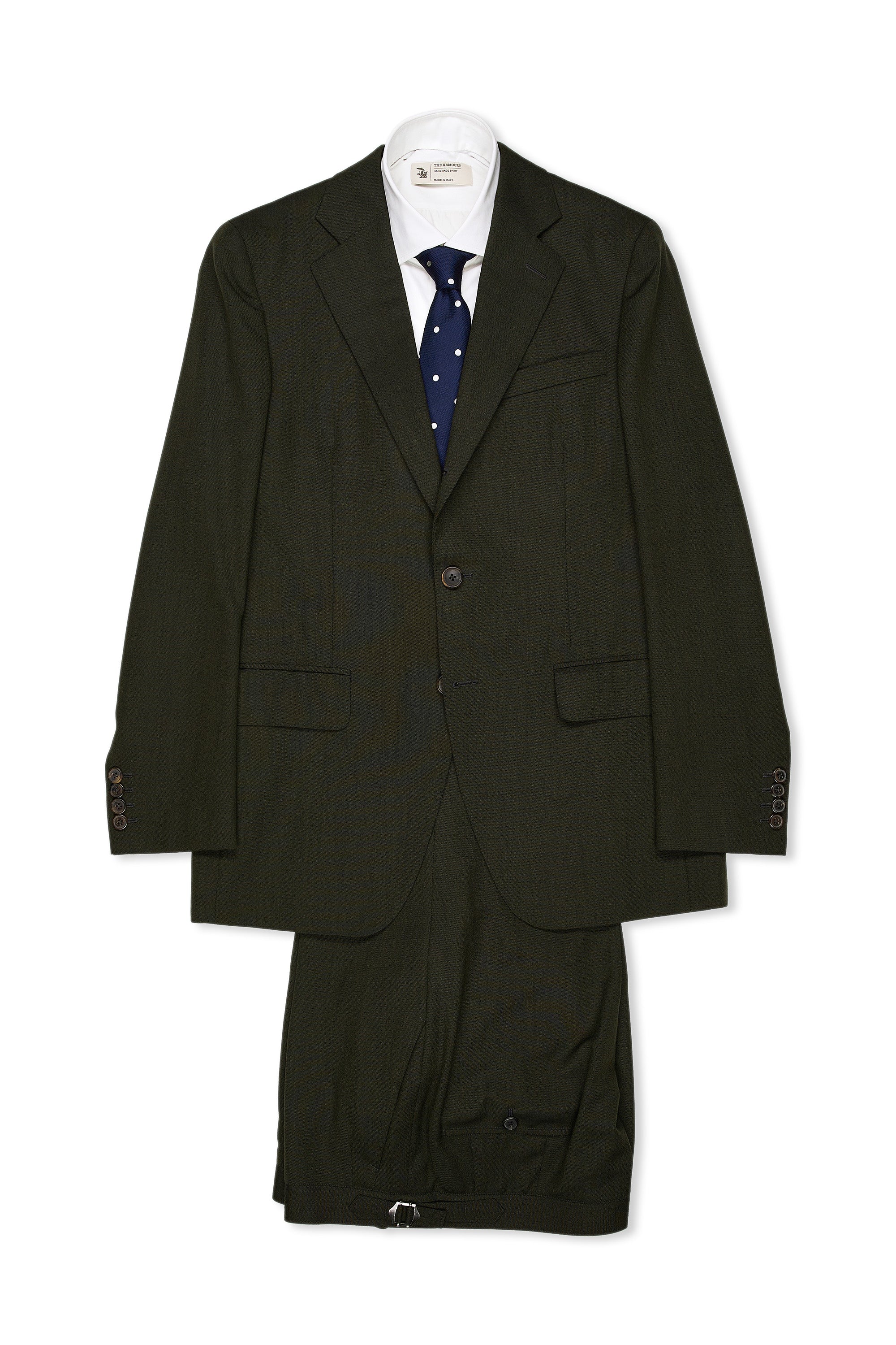 WW Chan Olive Wool Suit Bespoke