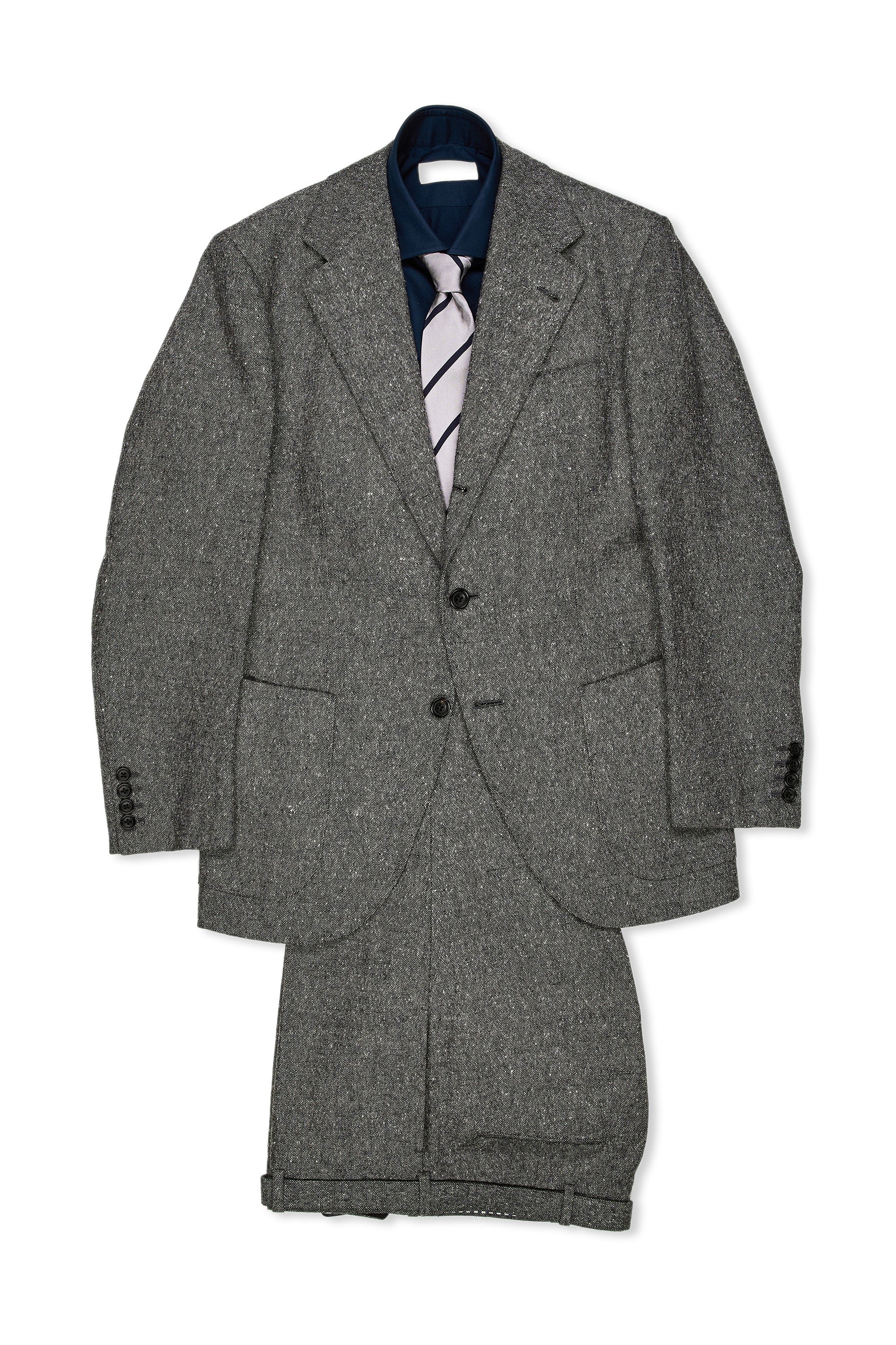 The Armoury by Tailor Caid Model 99 Grey Donegal Wool Suit