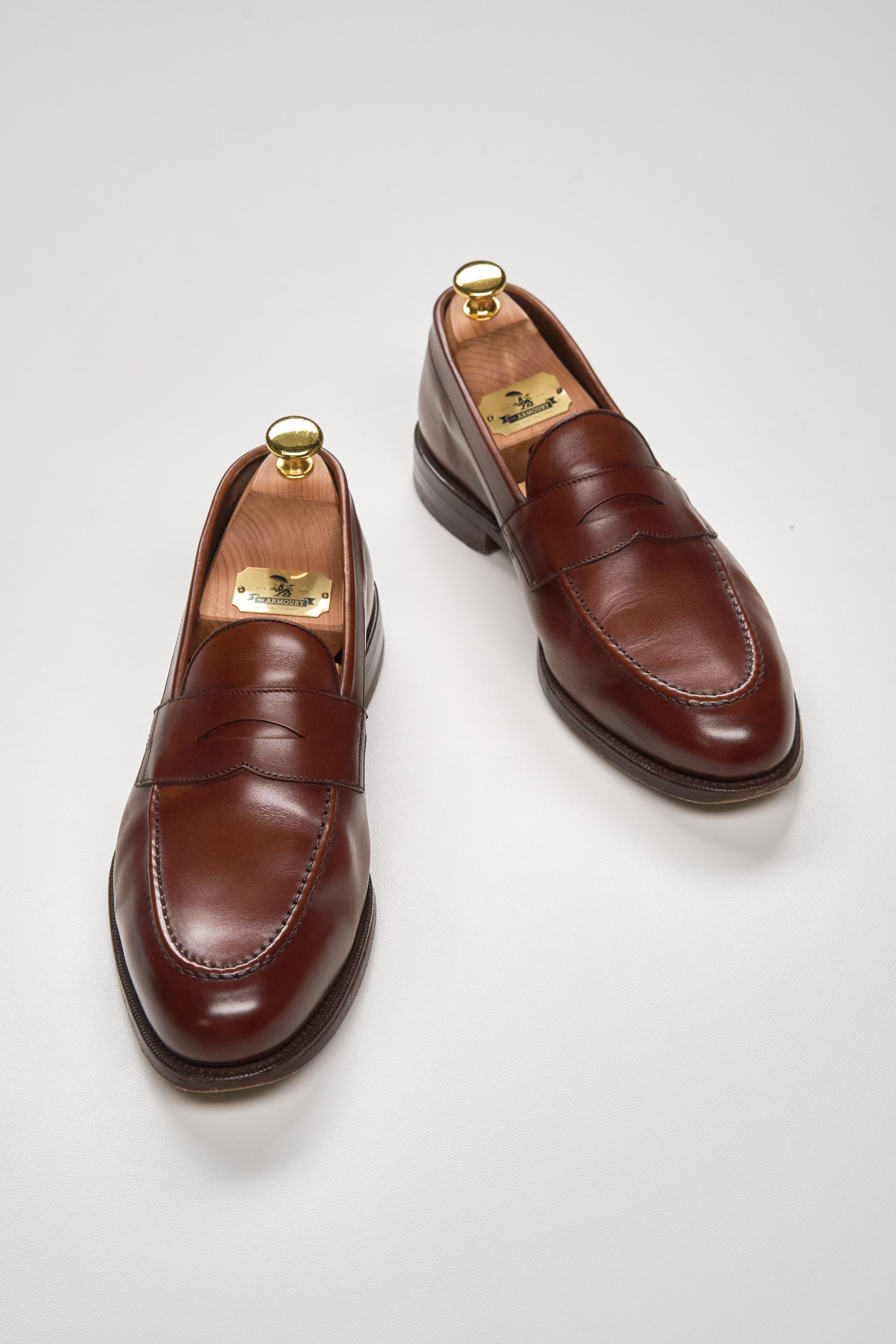 Berwick 1707 x Refinement Brown Calf Penny Loafers