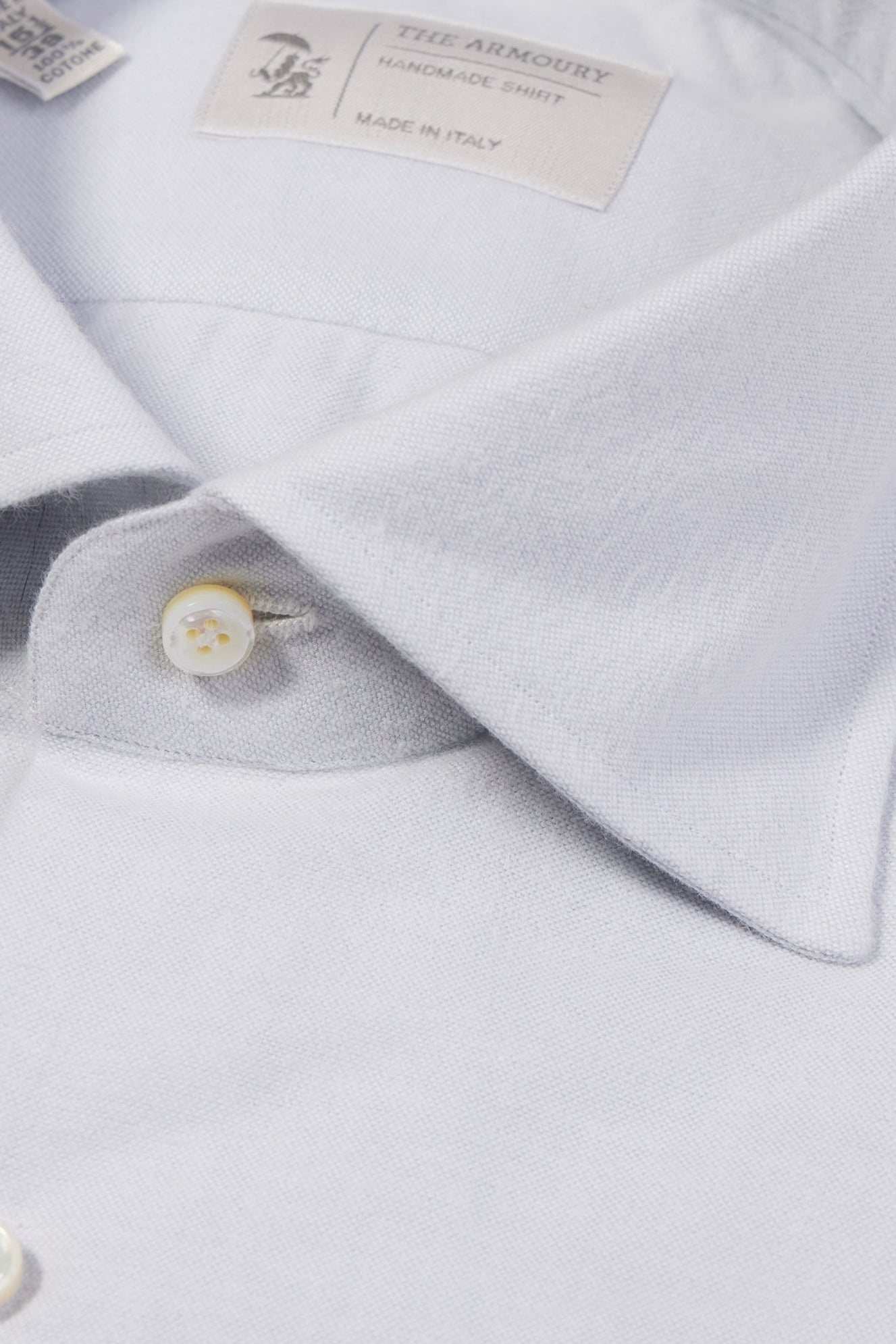 The Armoury Orta Grey Brushed Cotton Spread Collar Oxford Shirt