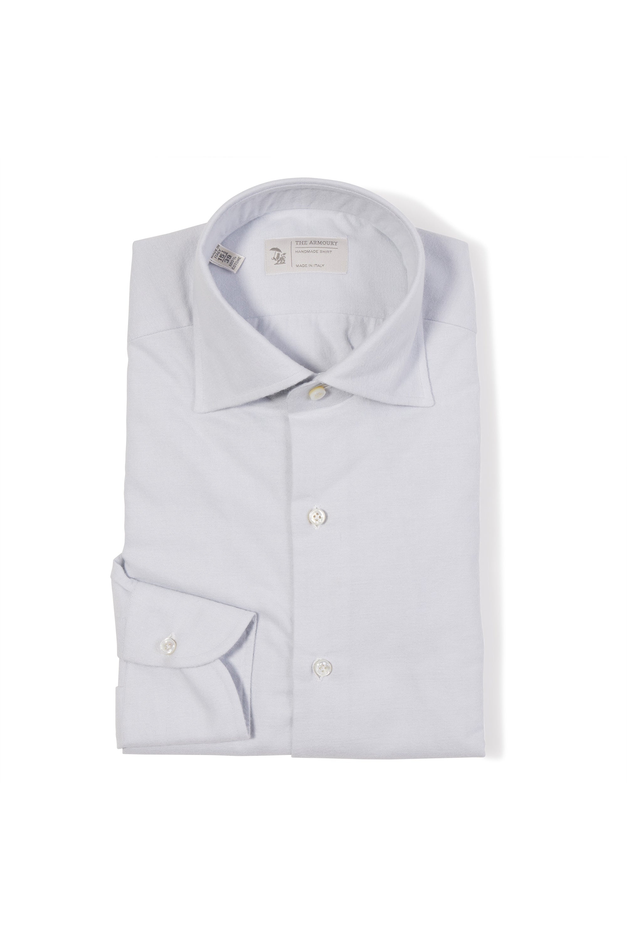 The Armoury Orta Grey Brushed Cotton Spread Collar Oxford Shirt