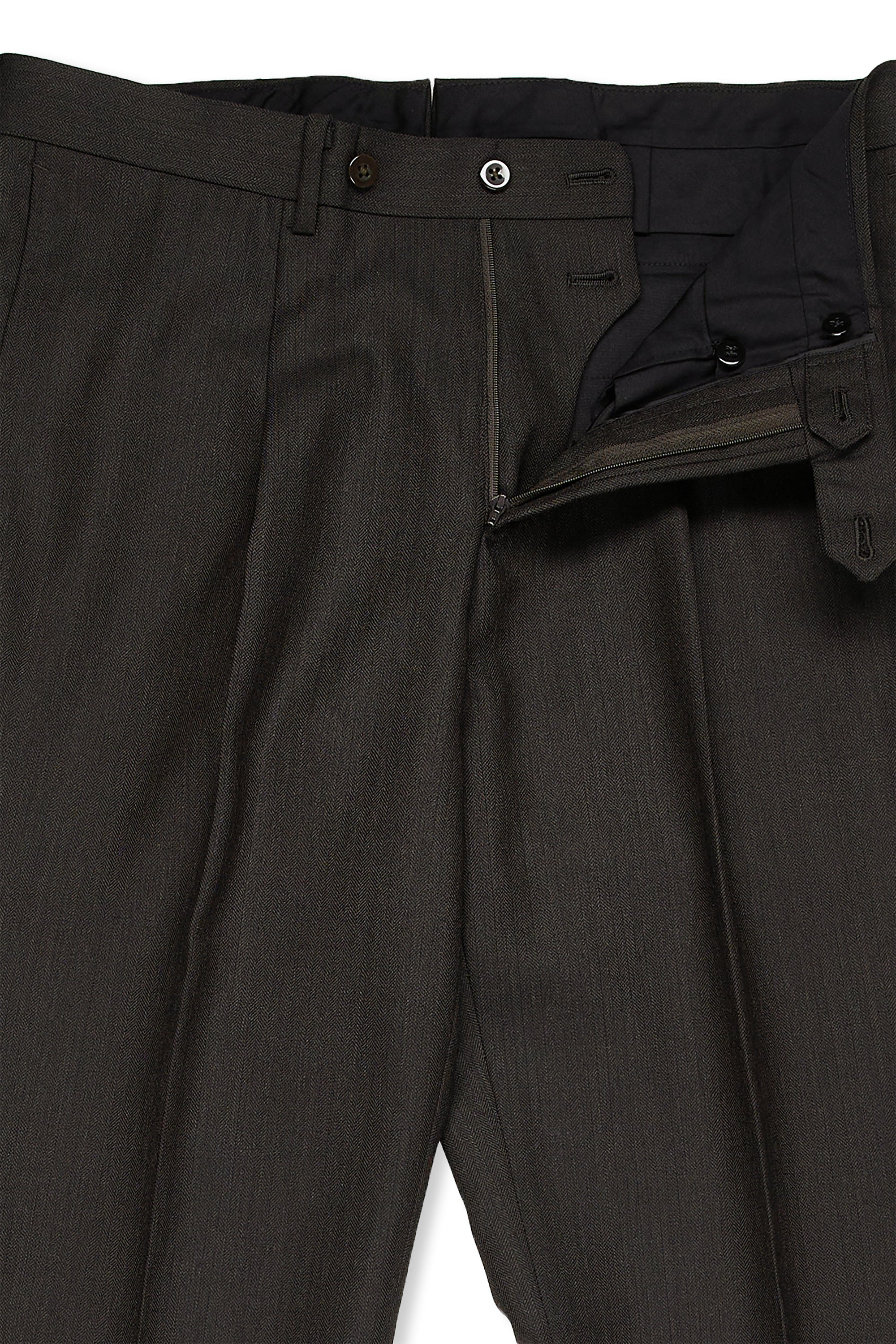 Ring Jacket 269E Dark Brown Herringbone Wool Suit