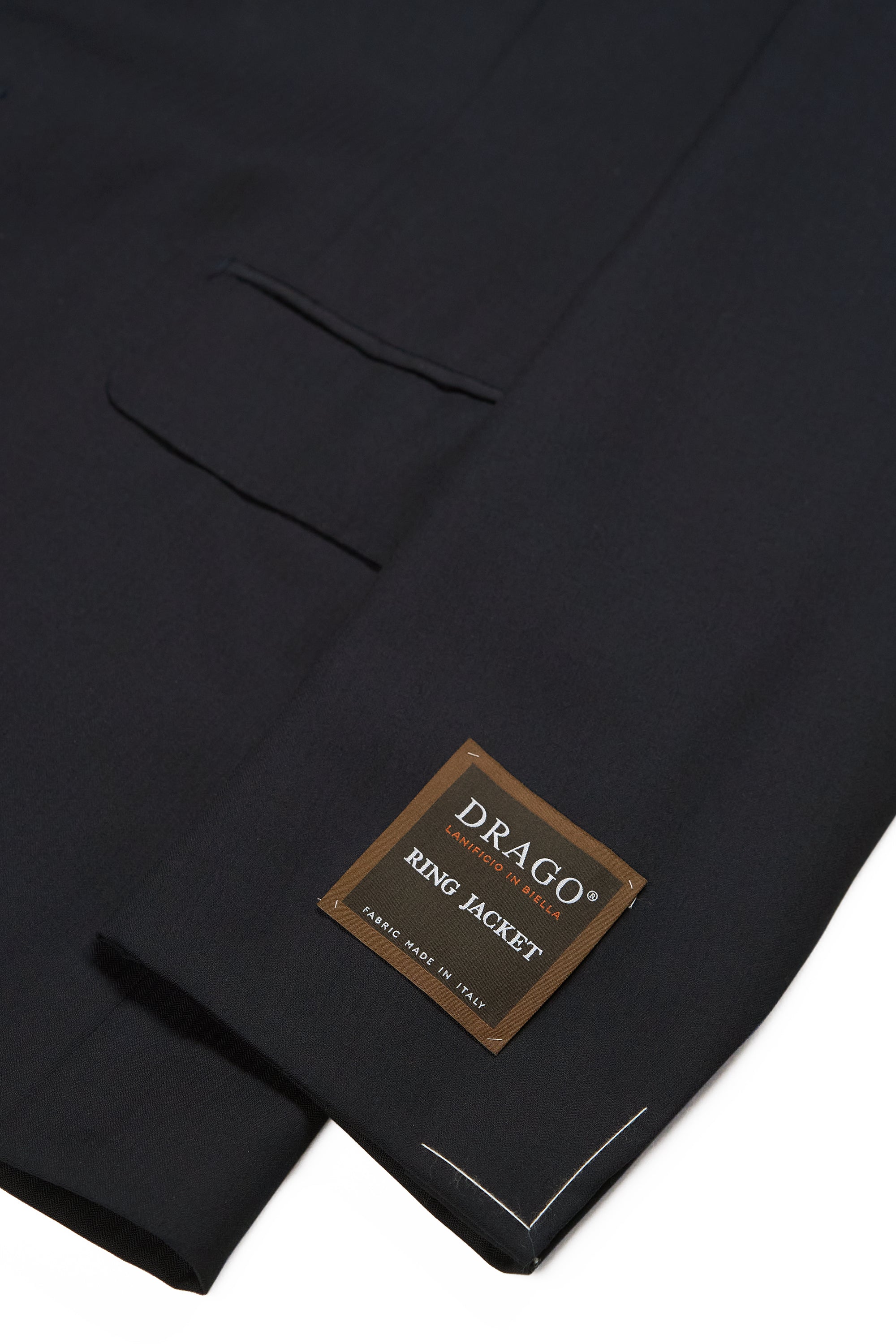 Ring Jacket 184OL Navy Herringbone Wool Suit