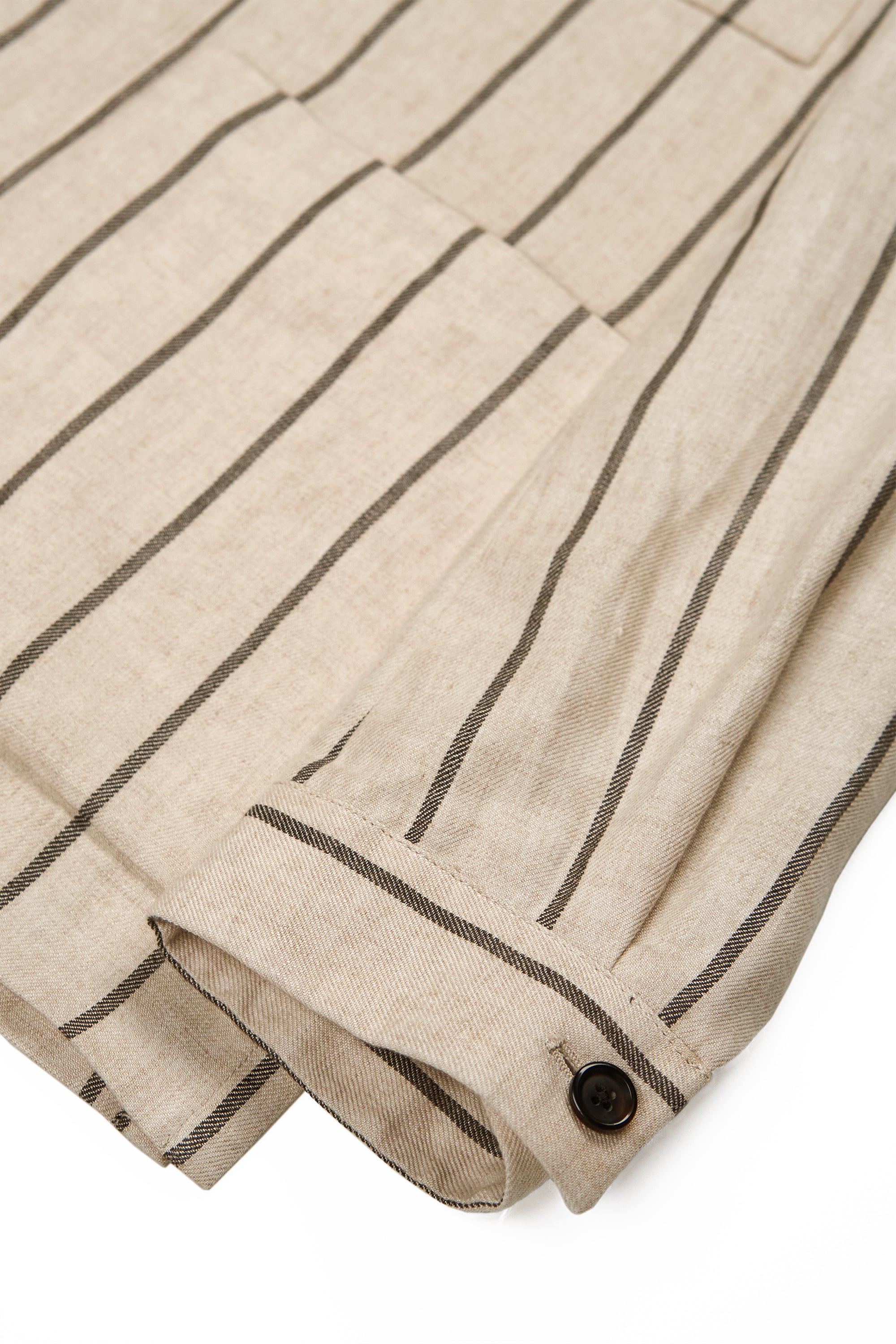 P. Johnson Beige Stripe Linen Shirt Jacket