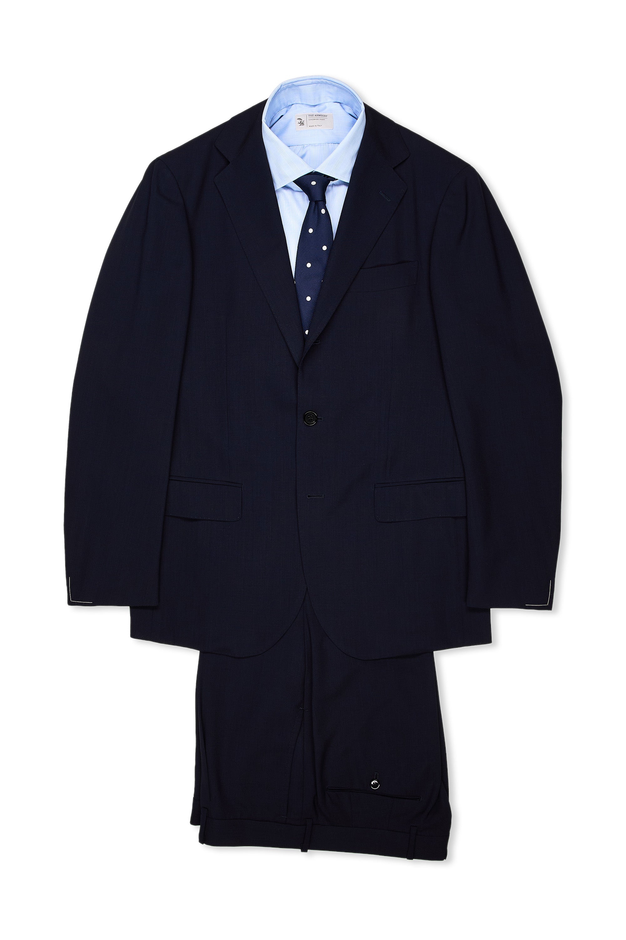 Ring Jacket Model 301A/S186 Navy 3-Ply Plain Weave Wool Suit