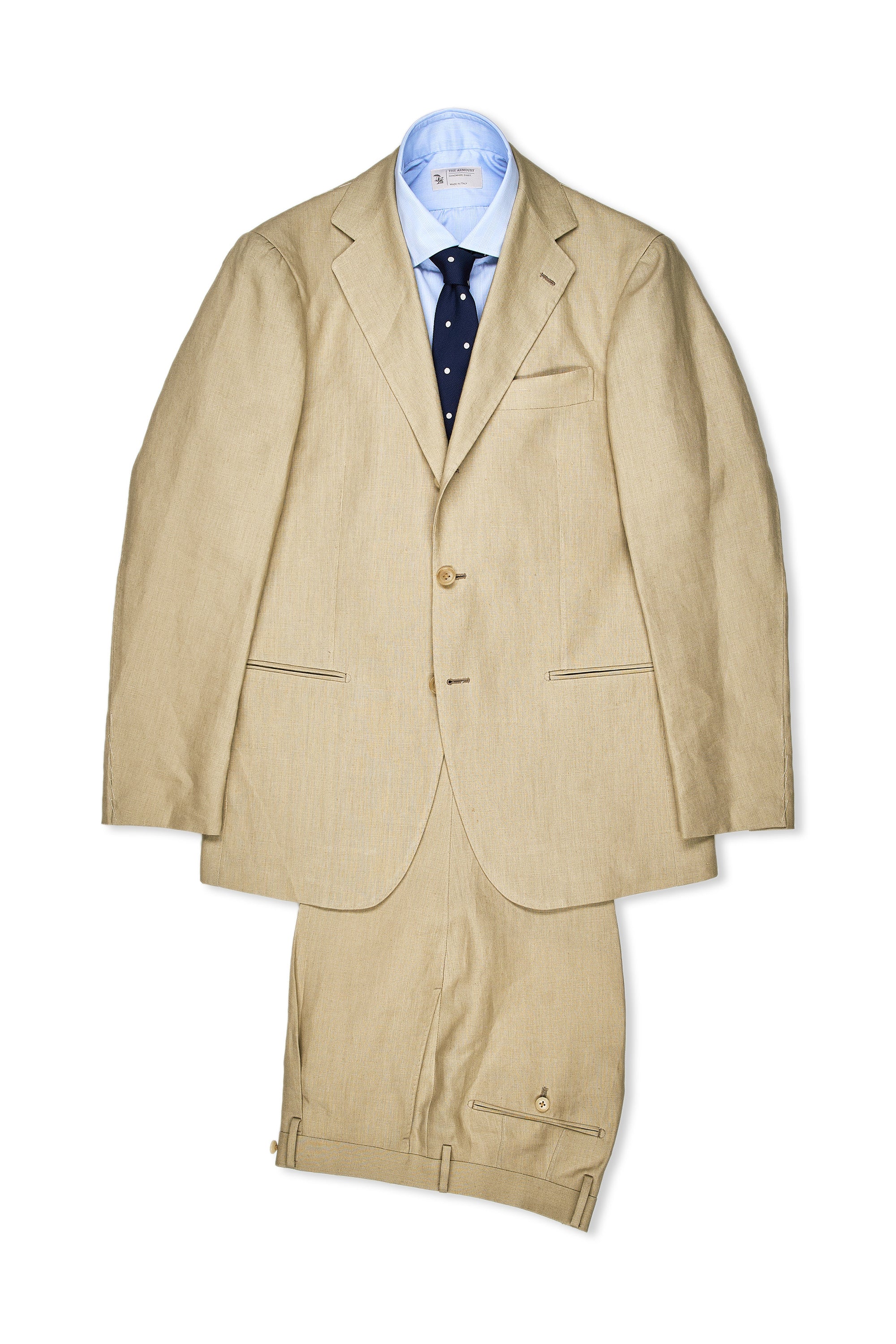 Ring Jacket Meister Model 253EH/S172IN Beige Linen Suit