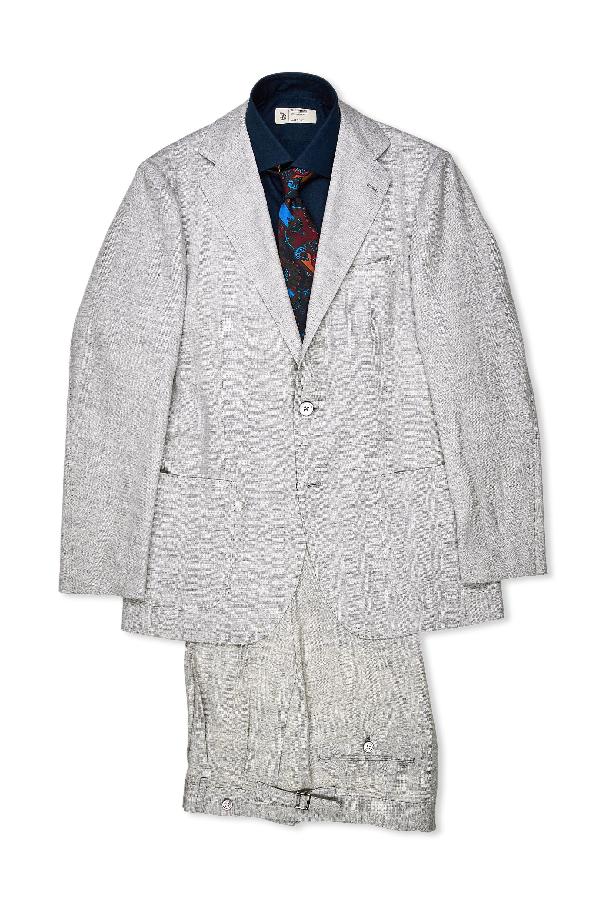 Ring Jacket Meister Model 308FH/S178H Grey Linen/Wool Suit