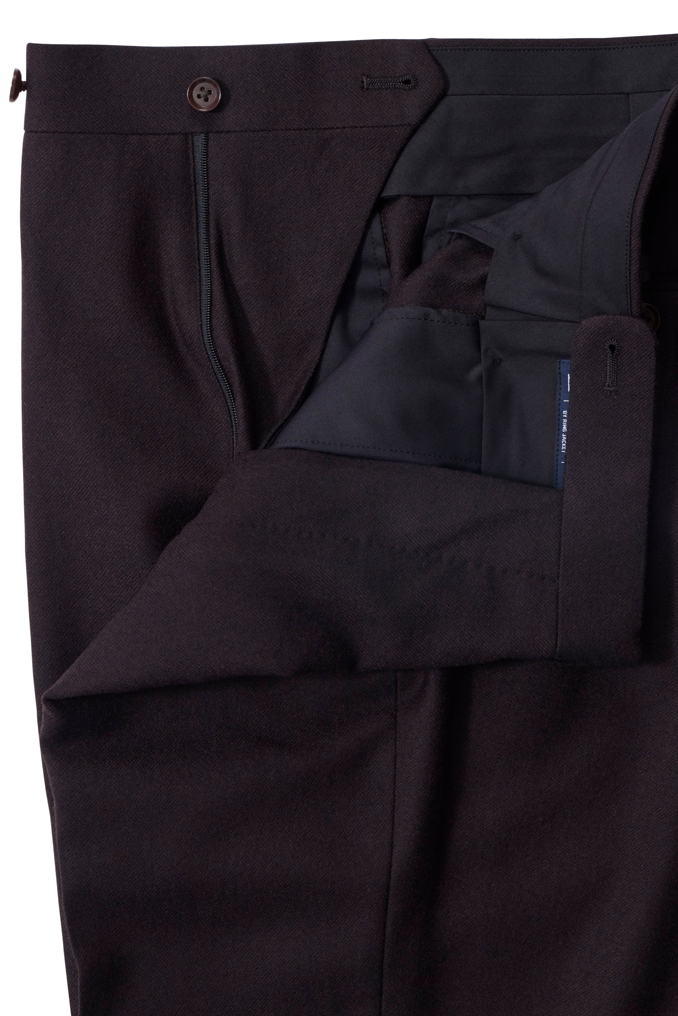 The Armoury Dark Brown RE073F01F Flannel Wool Model A Trousers