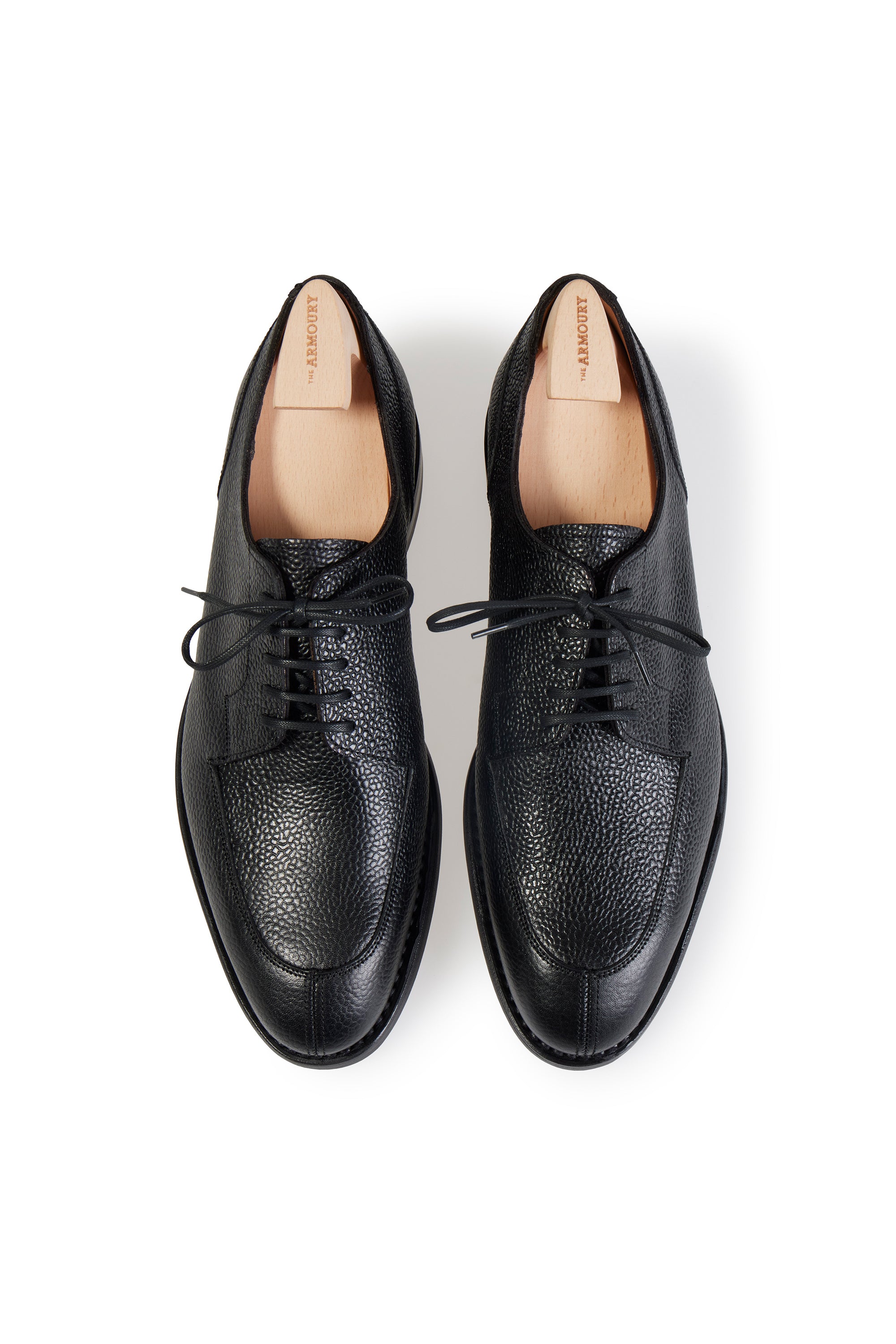 The Armoury FS5 Gilman Black Grained Leather Split Toe Derby Shoes *factory seconds*