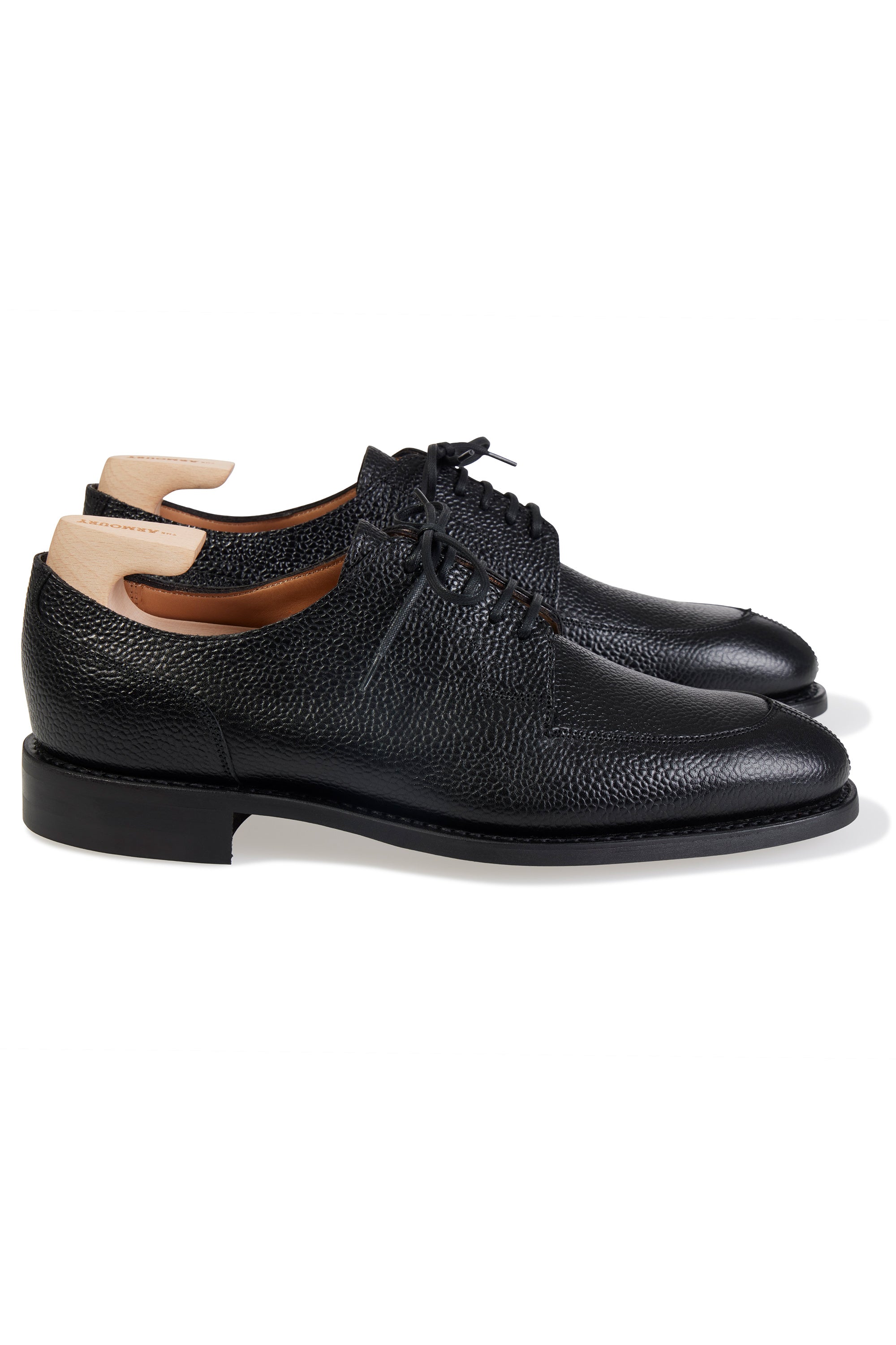 The Armoury FS5 Gilman Black Grained Leather Split Toe Derby Shoes *factory seconds*