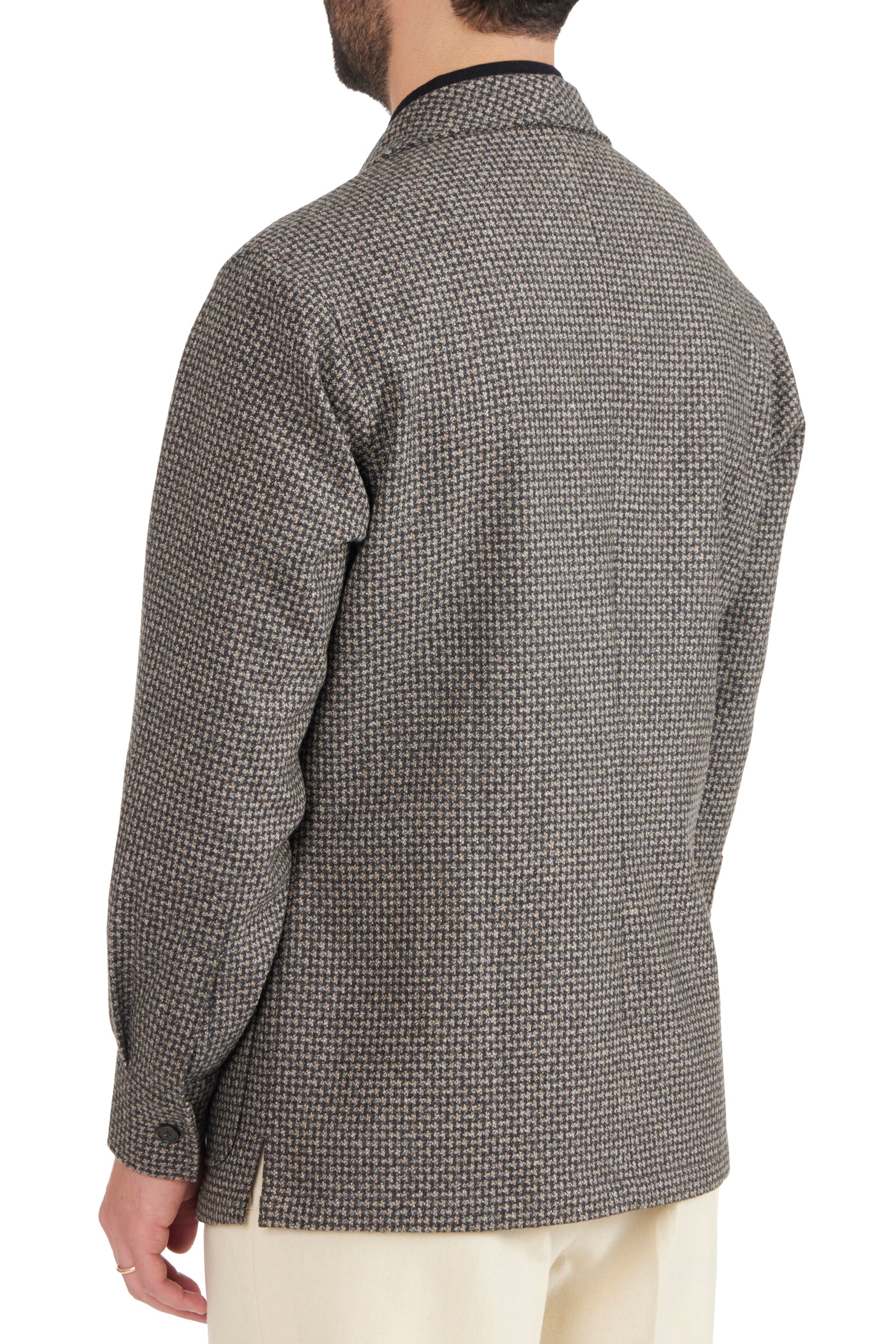 The Armoury by Ascot Chang 11-A016 Beige Shawl Collar Textured Loungeman Jacket