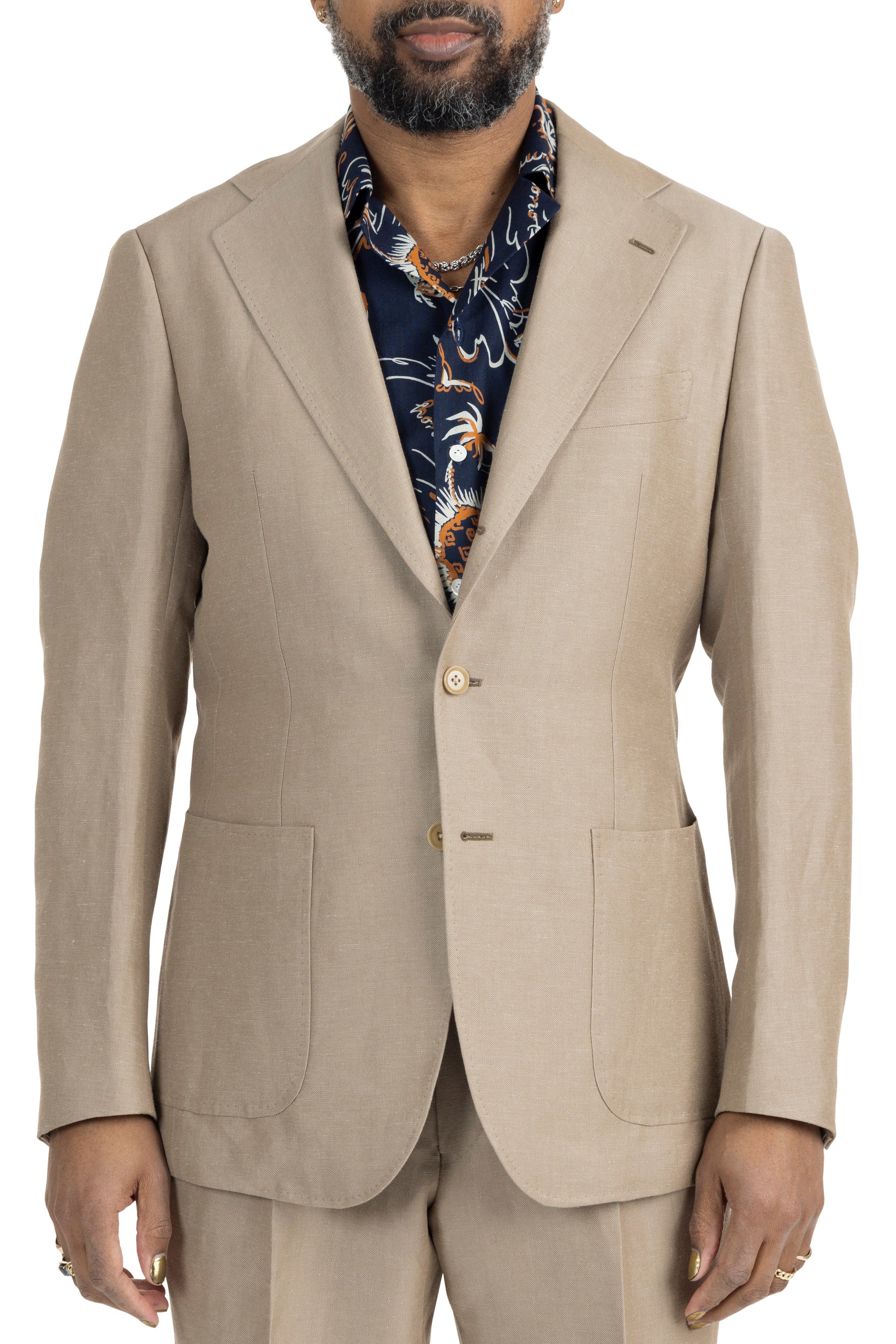 The Armoury Model 3B Beige Linen/Wool Suit