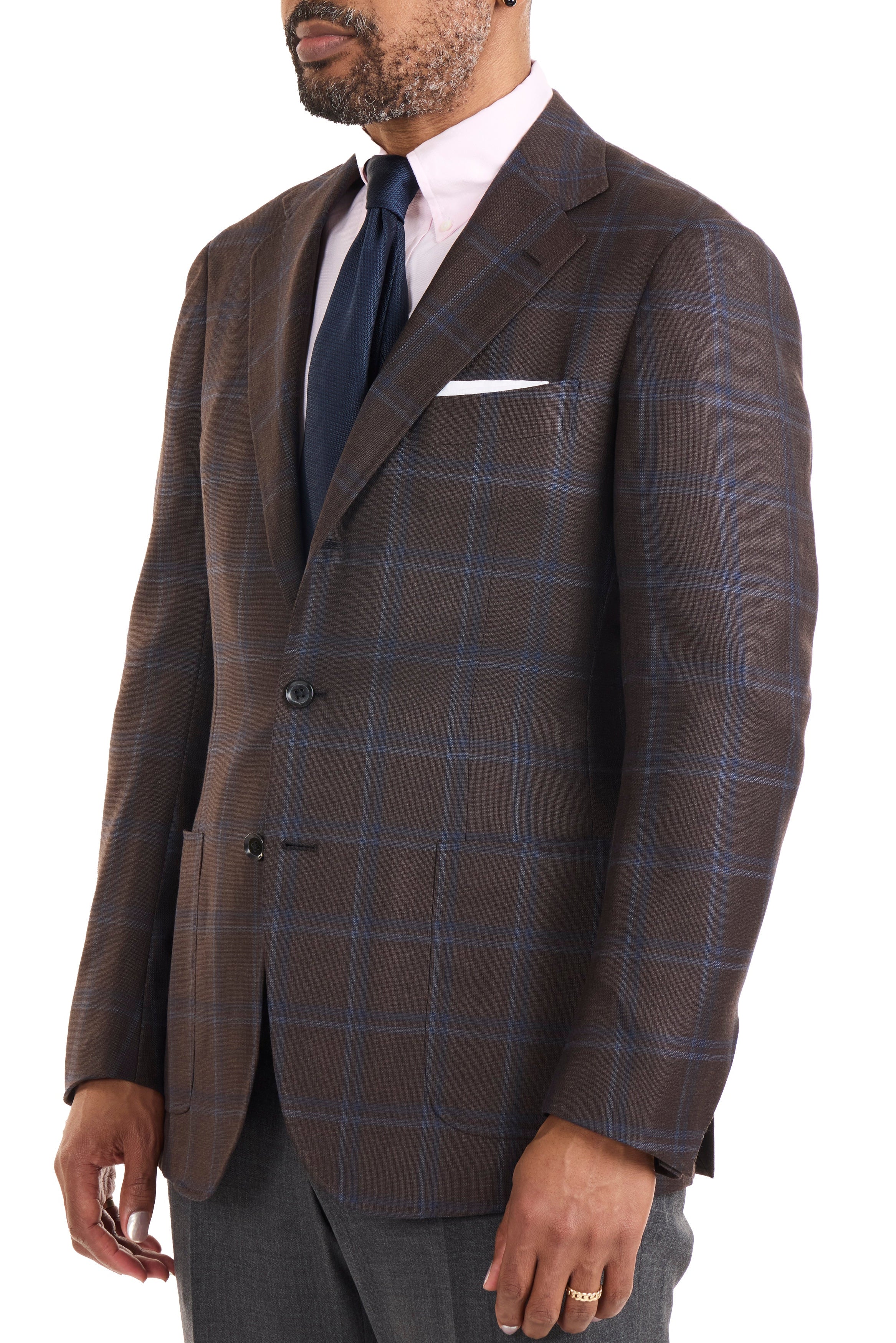 The Armoury Model 3 Brown Wool Check Sport Coat