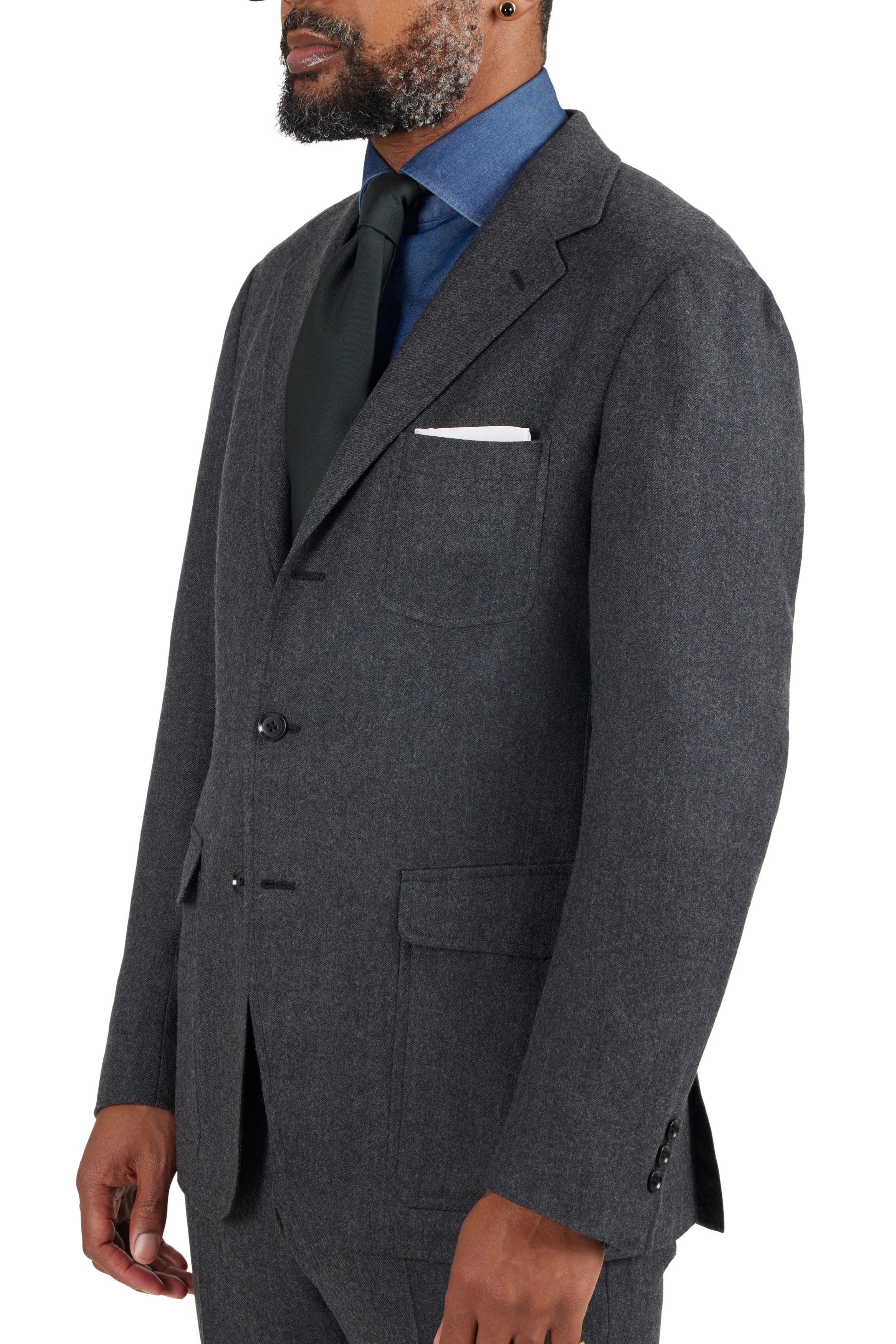 The Armoury Model 11A Charcoal RE023F31B Flannel Suit