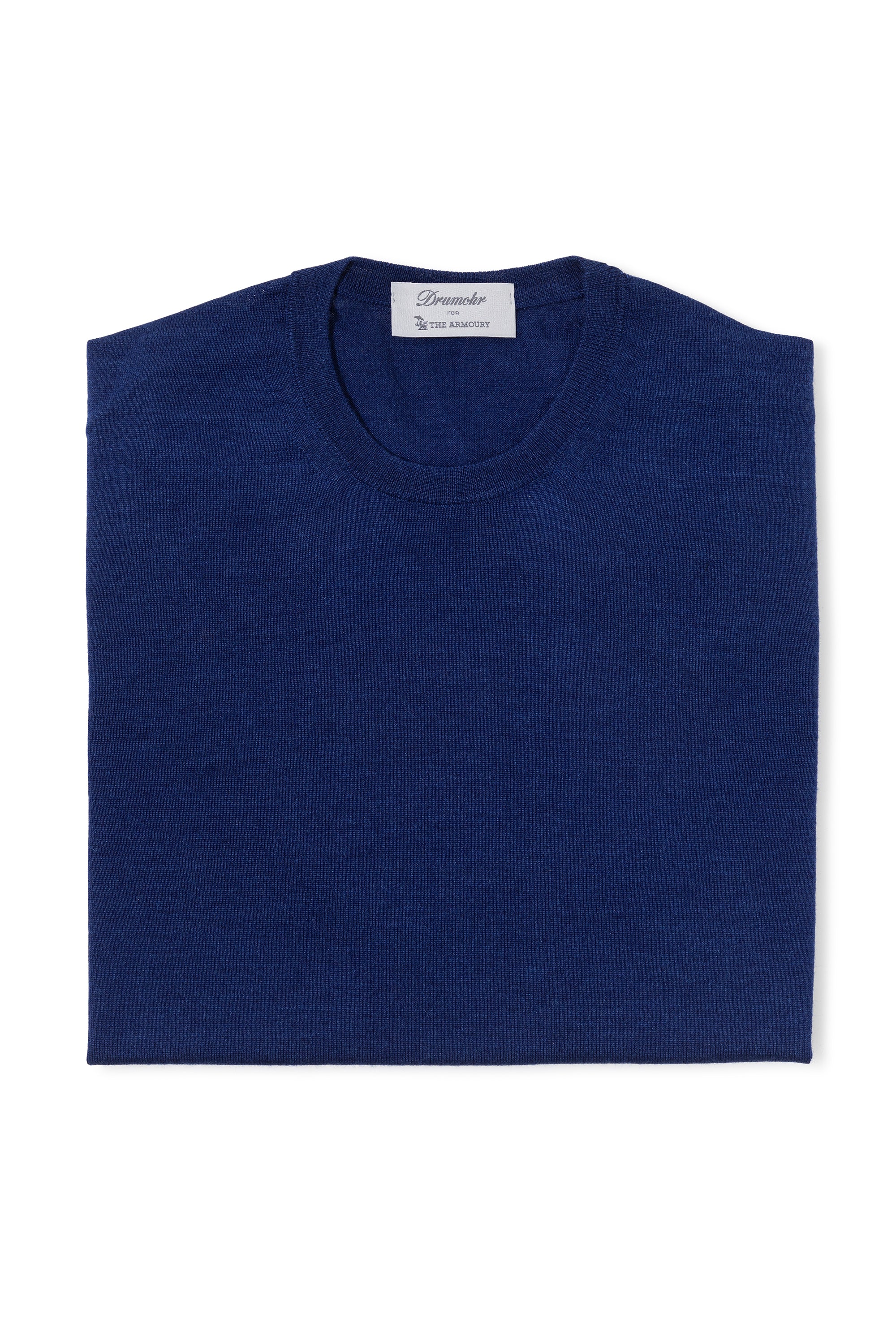The Armoury By Drumohr Royal Blue Wool/Silk/Cashmere Crewneck Sweater