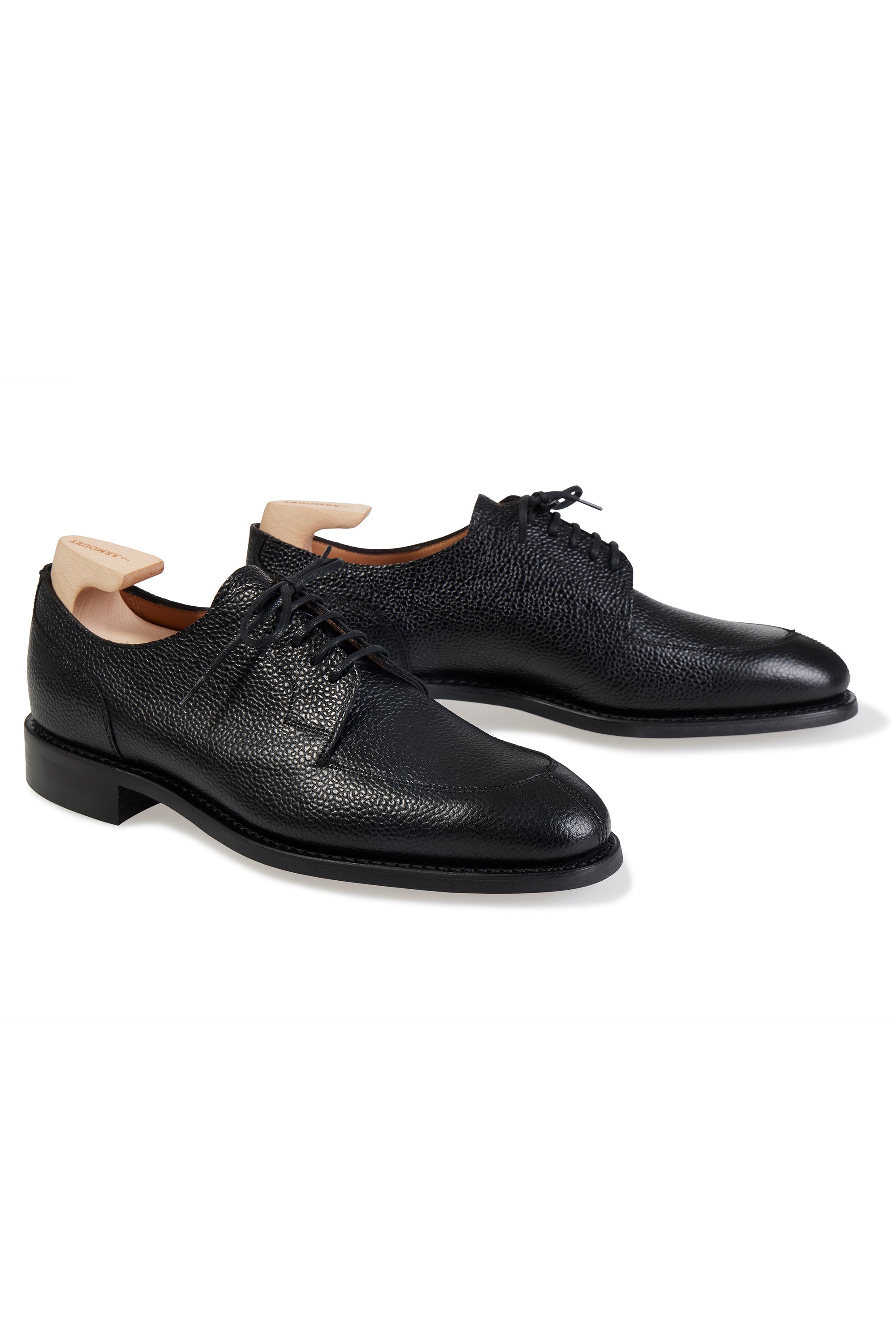 The Armoury FS5 Gilman Black Grained Leather Split Toe Derby Shoes *factory seconds*