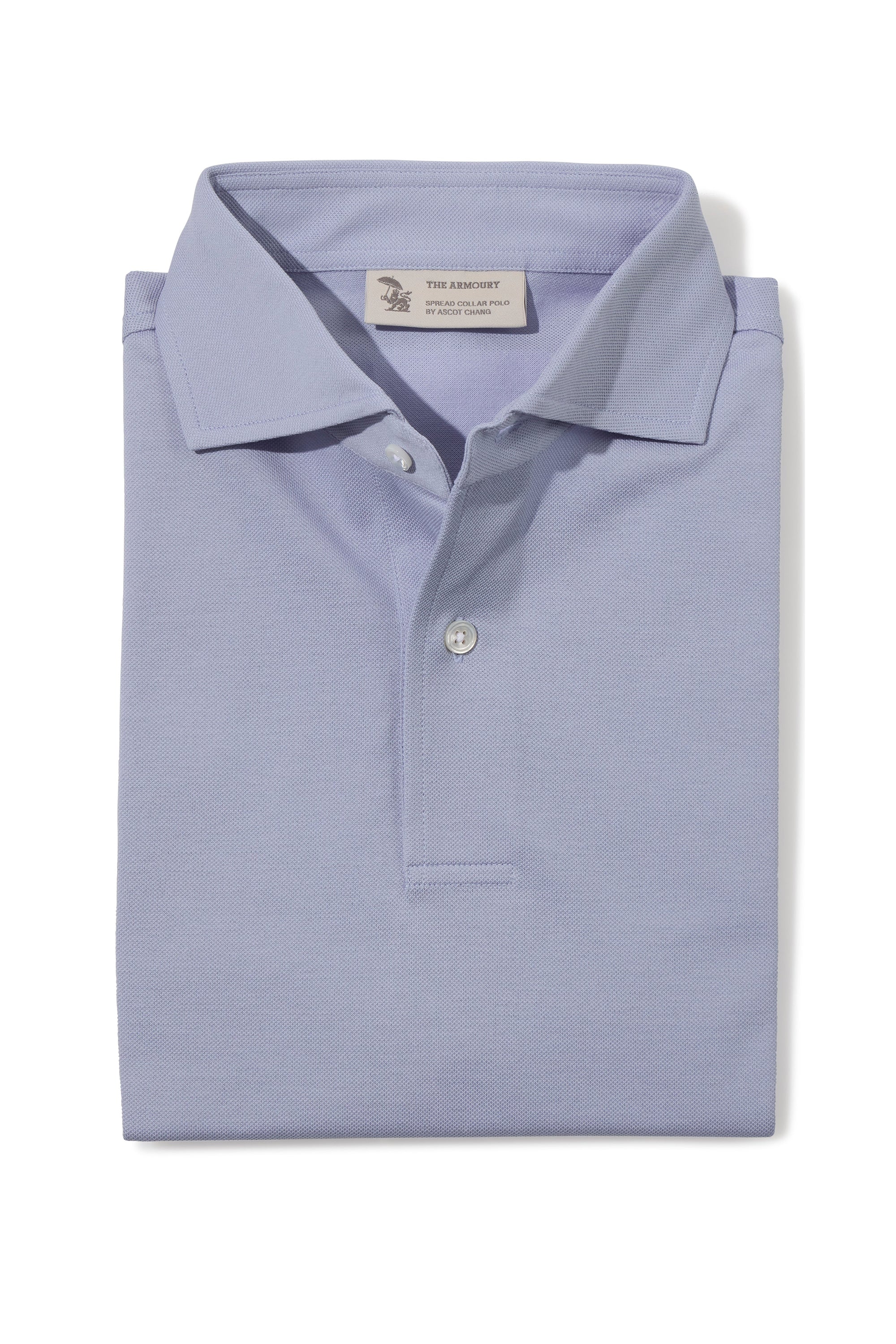 The Armoury Periwinkle Cotton Short Sleeve Spread Collar Polo