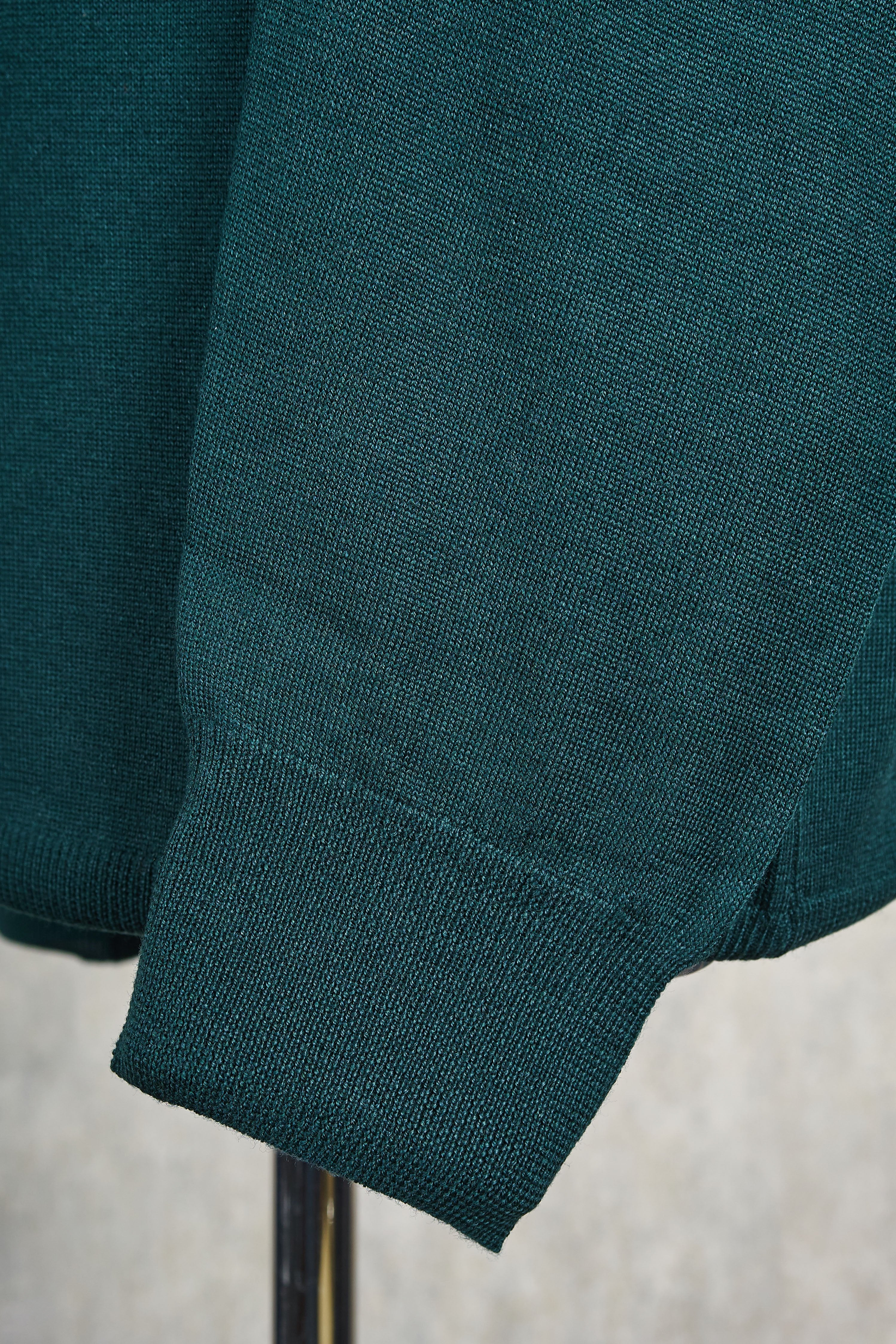 Ascot Chang Green Extra-Fine Merino Wool V-Neck Sweater