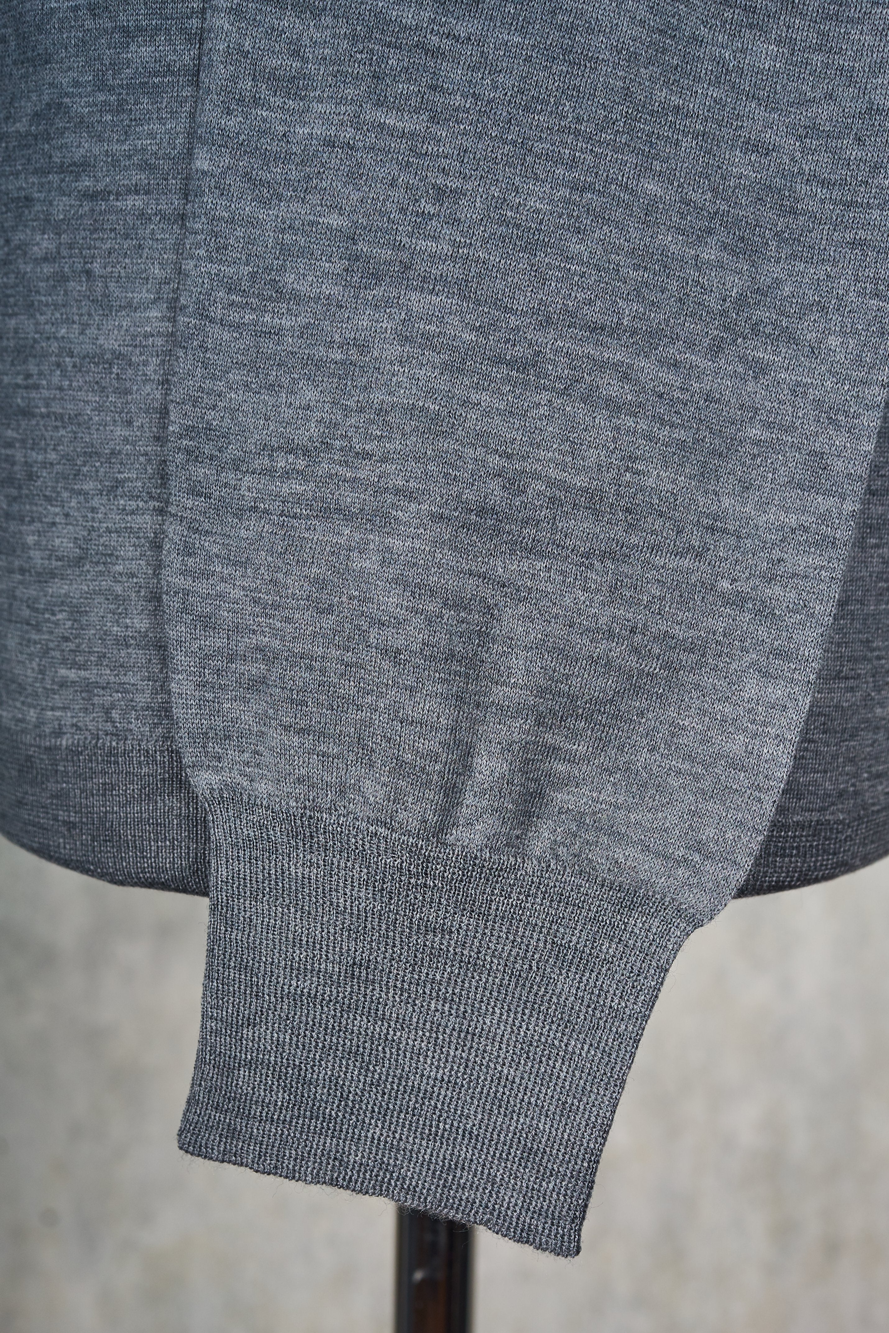 Ascot Chang Grey Extra-Fine Merino Wool Polo
